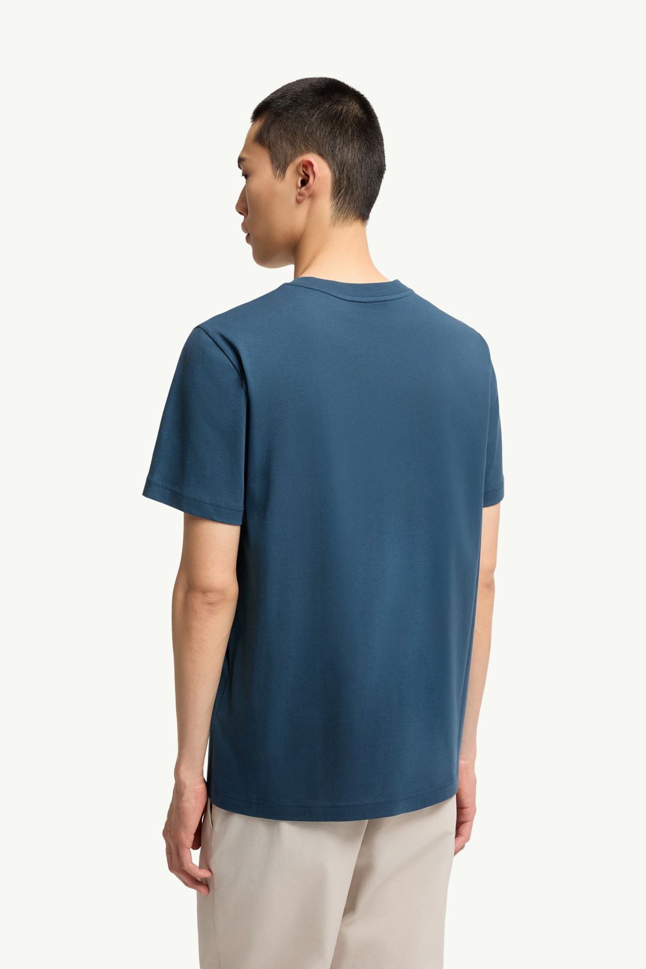 Camiseta de algodón con logotipo Hombre Azul Tinta Moncler 4
