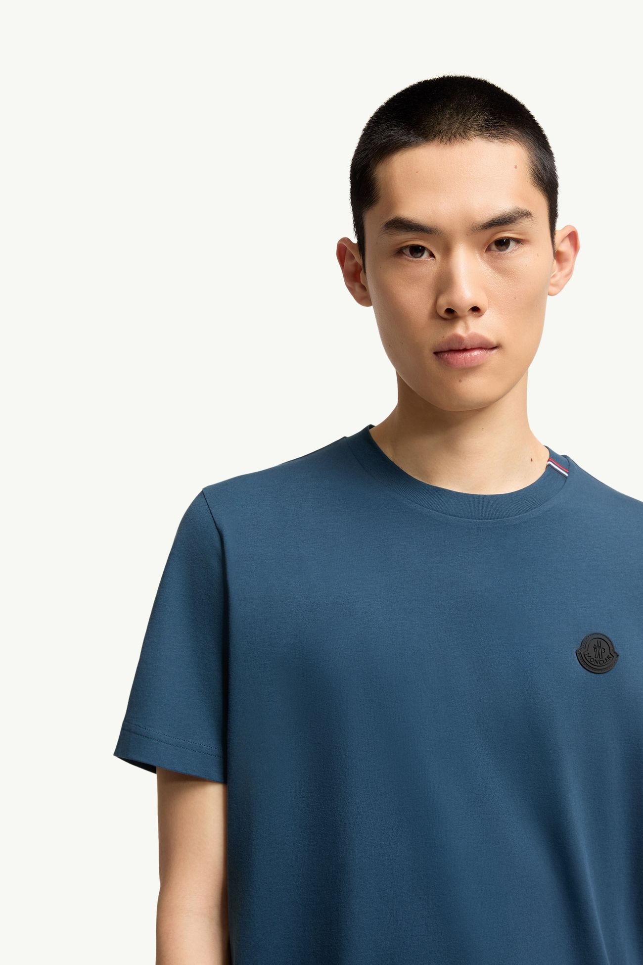 T-Shirt aus Baumwolle mit Logo Herren Tintenblau Moncler 5