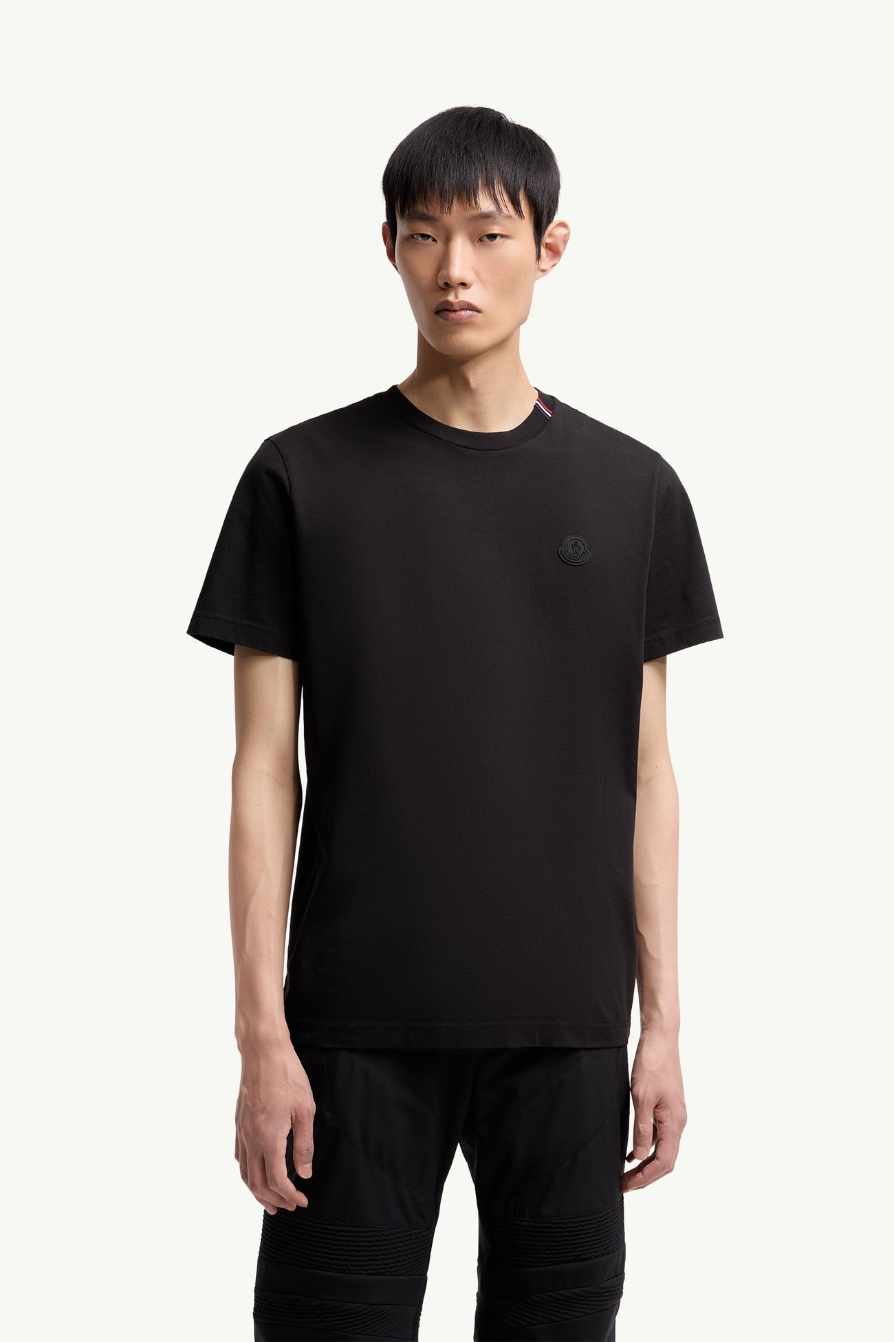 T-shirt en coton à logo Hommes Noir Moncler 3