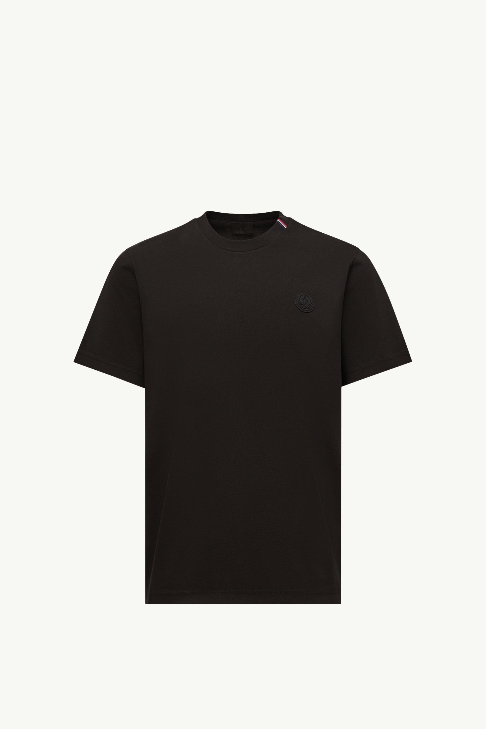 MONCLER ブラック Tシャツ Black Logo Cotton T-Shirt - Polos & T-shirts for Men | Moncler US