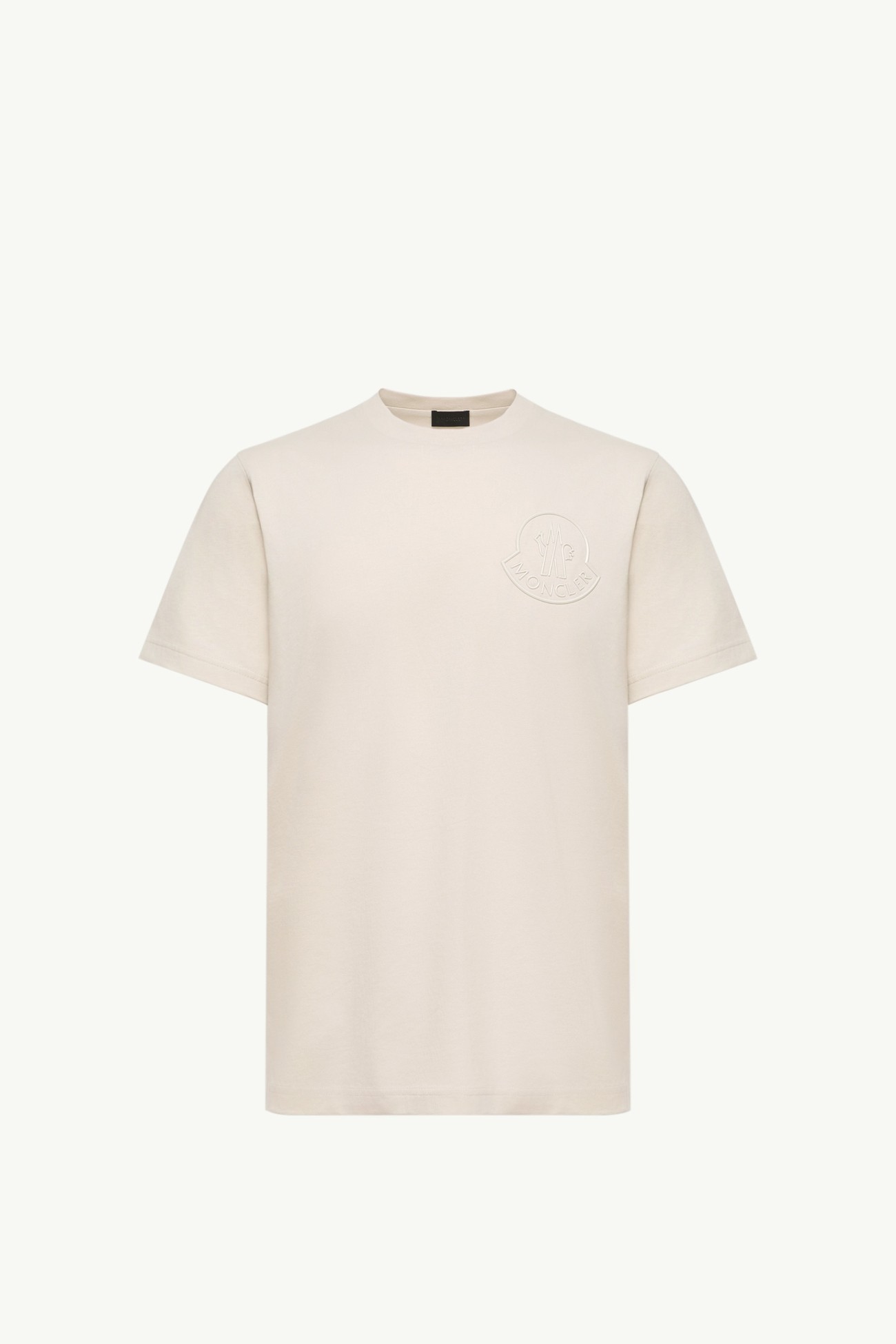 Camiseta de algodón con logotipo tridimensional Hombre Blanco Marfil Moncler 2