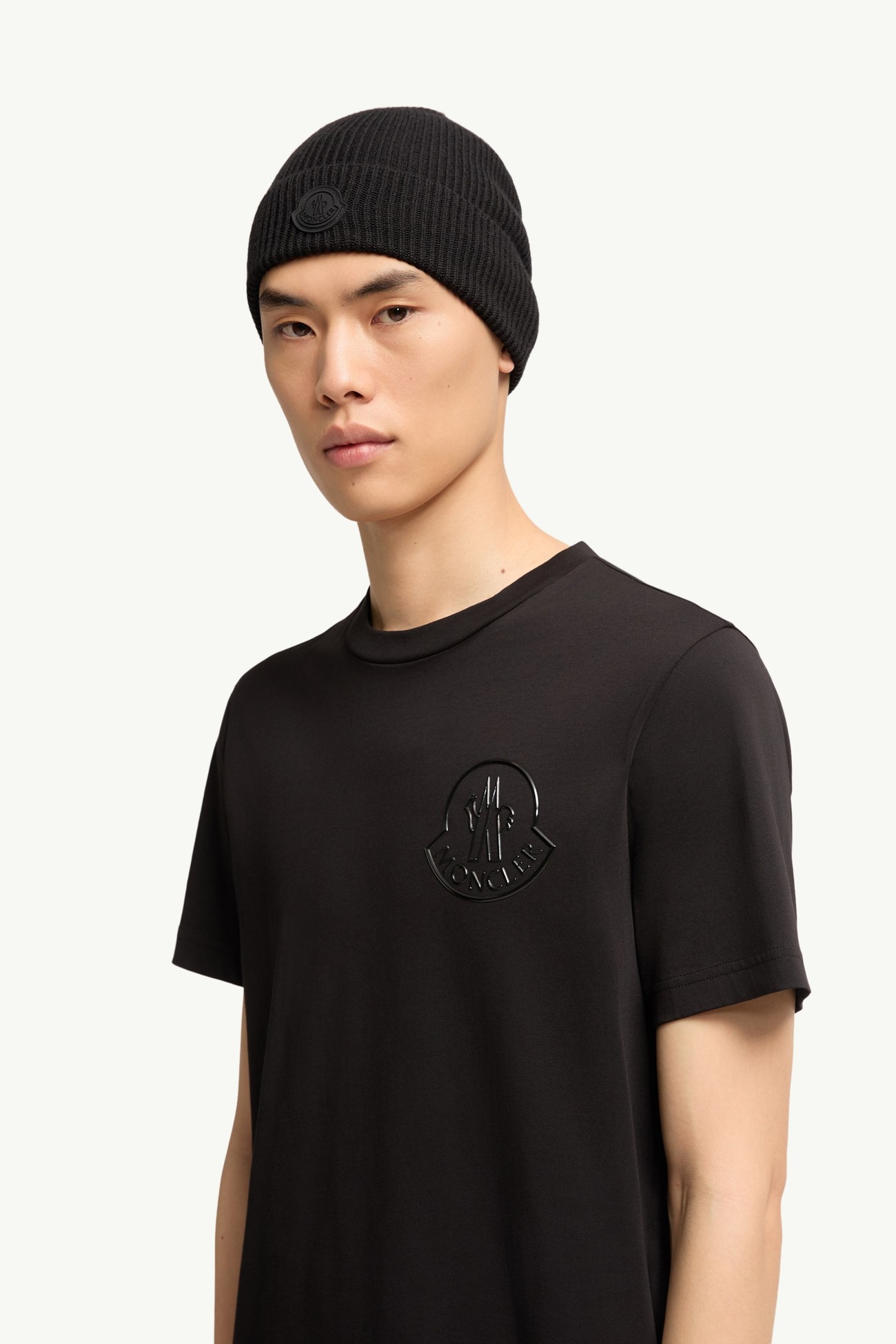 Three-Dimensional Logo Cotton T-Shirt Men Black Moncler 1
