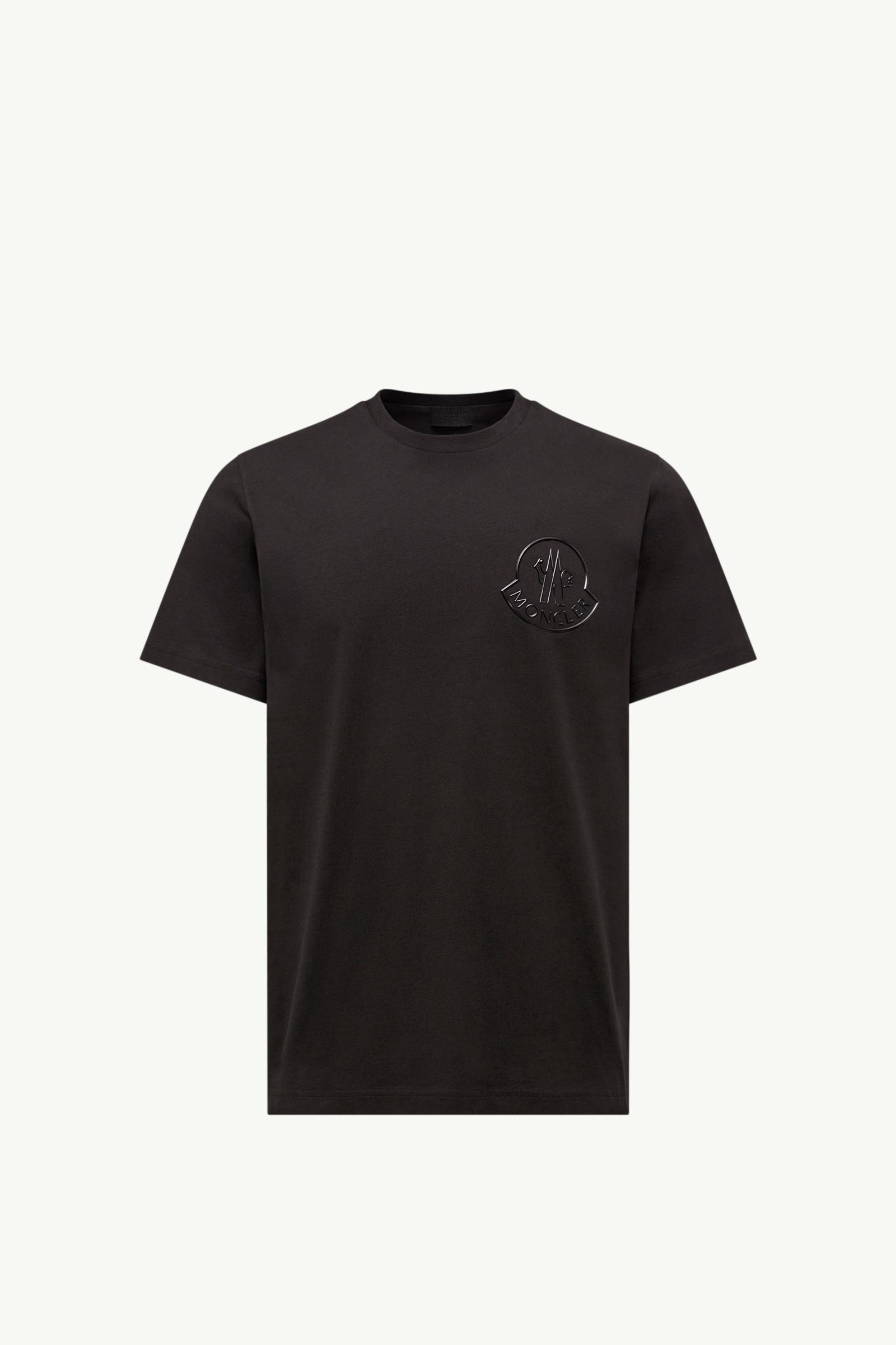 Black Three-Dimensional Logo Cotton T-Shirt - Polos & T-shirts for
