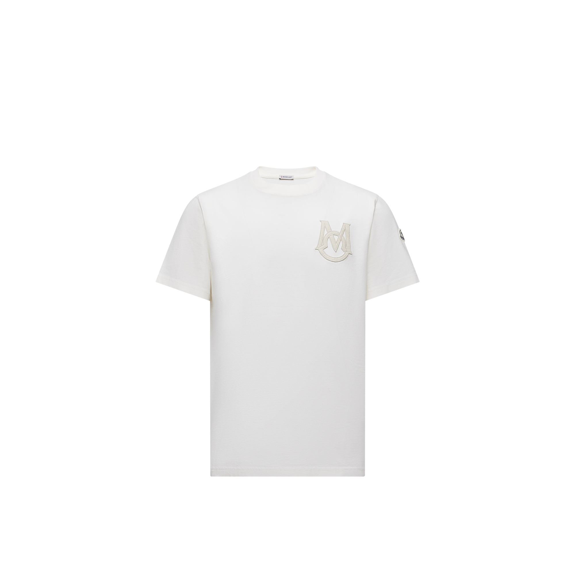 Moncler   Monogram Cotton T-Shirt for Men in White, Size: Xl