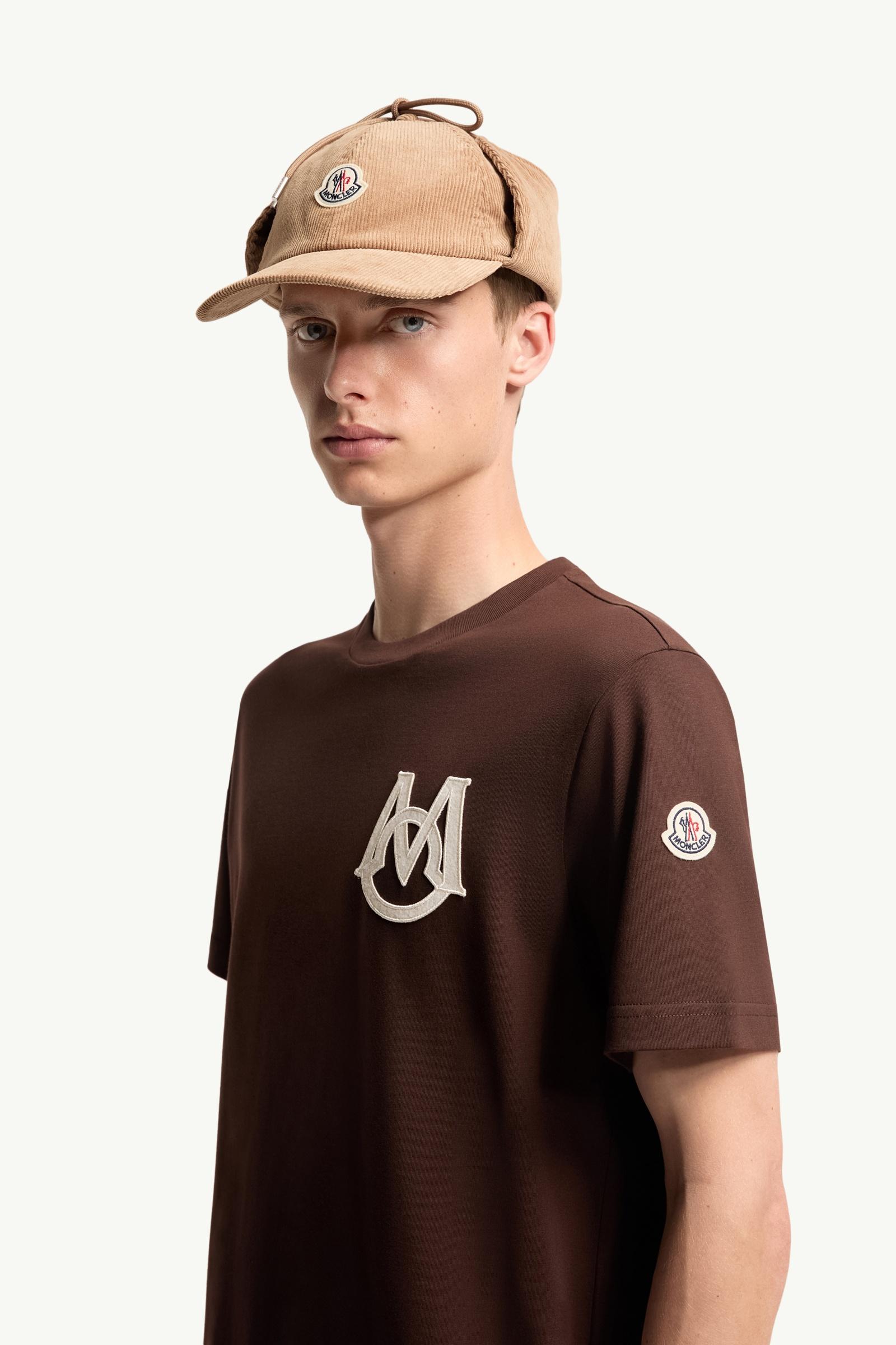 Burgundy Monogram Cotton T-Shirt - Polos & T-shirts for Men