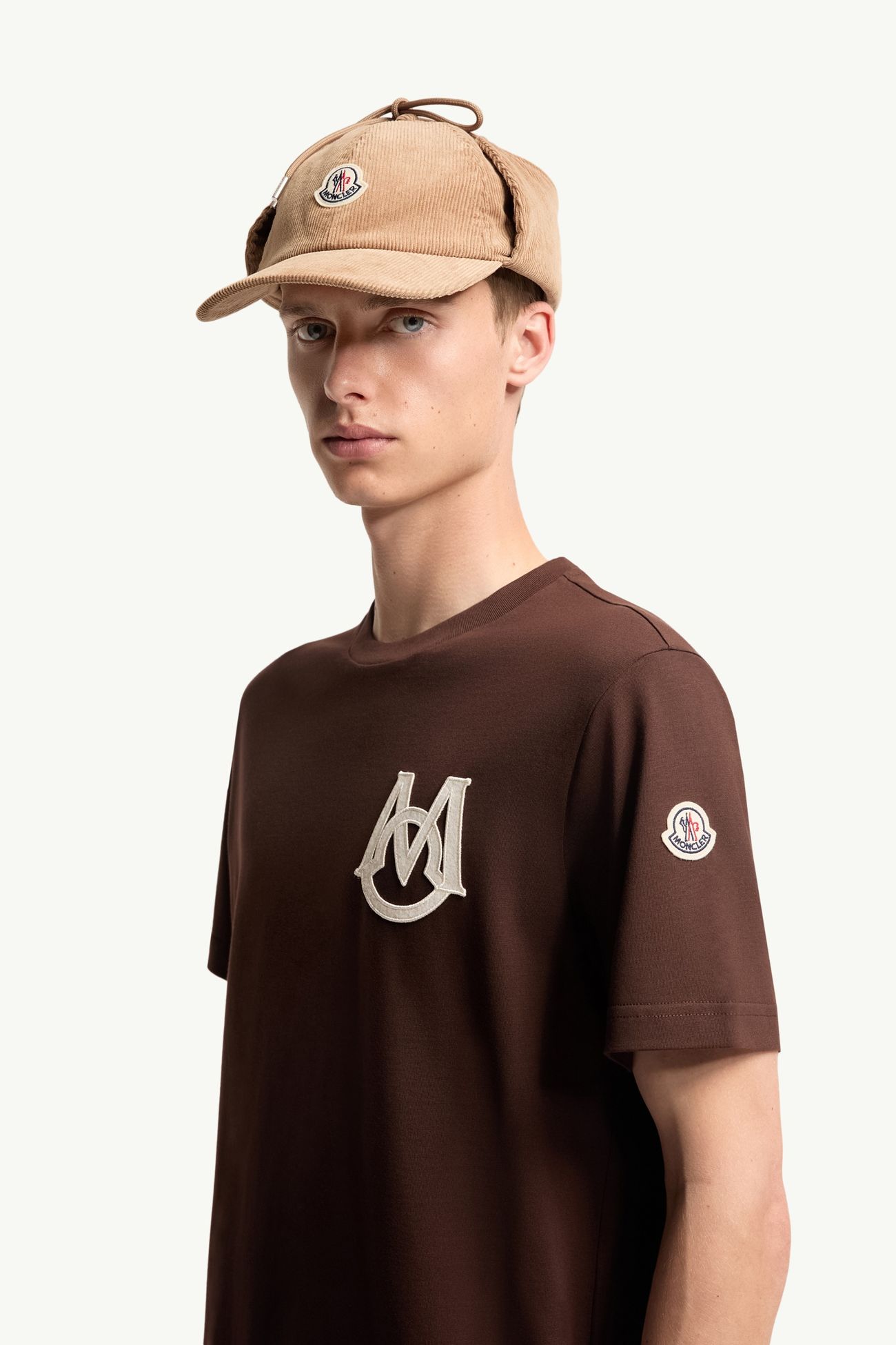 T-shirt in cotone con monogramma Uomo Bordeaux Moncler 1