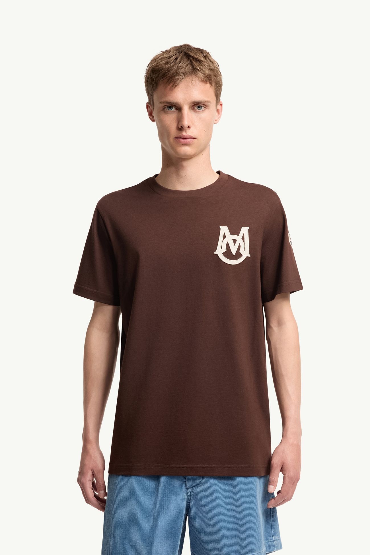 交織圖案棉質T恤 男士 酒紅色 Moncler 3