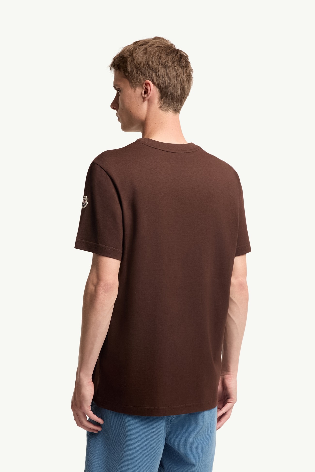 Monogram Cotton T-Shirt Men Burgundy Moncler 4