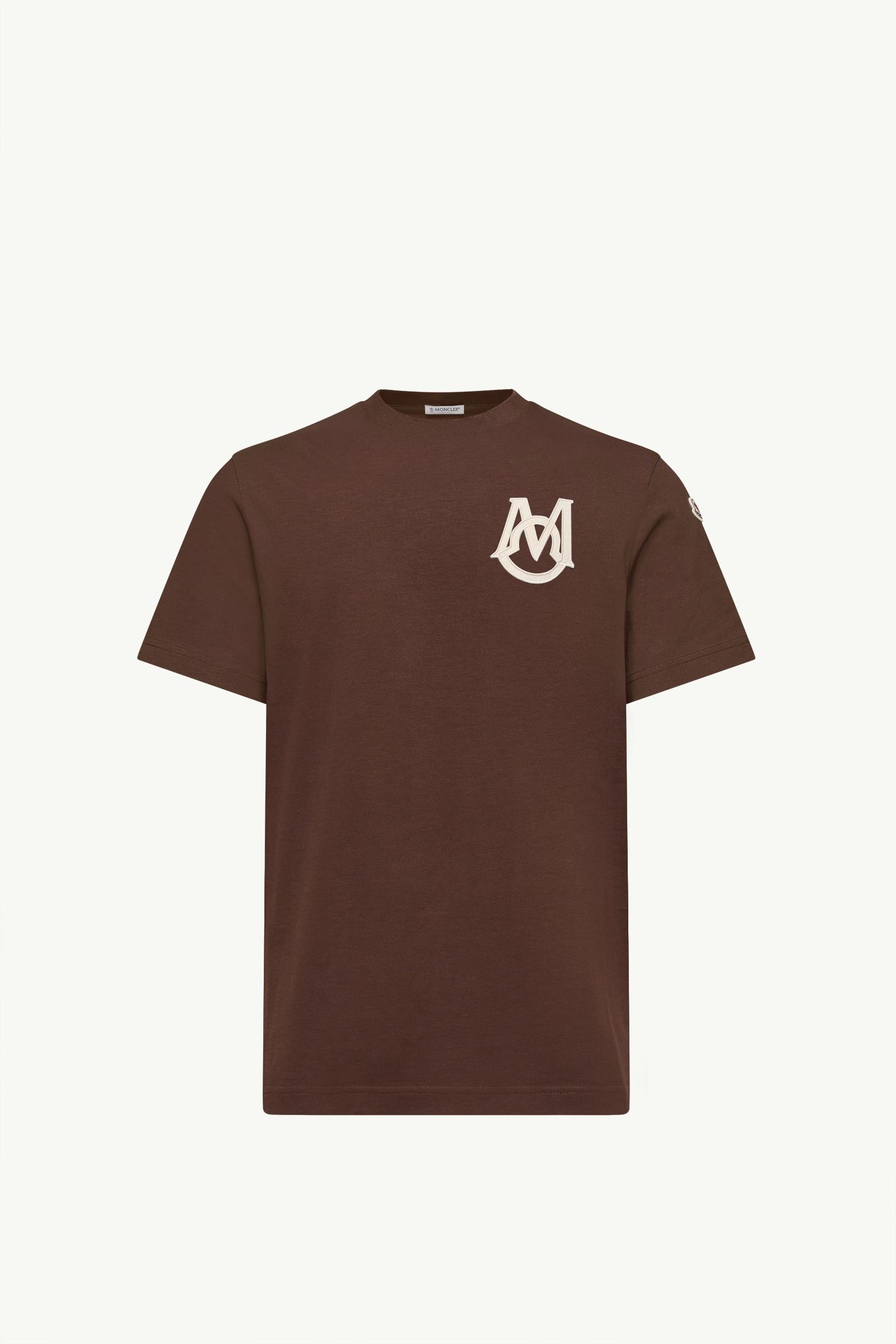 Monogram Cotton T-Shirt Men Burgundy Moncler, 1 of 0