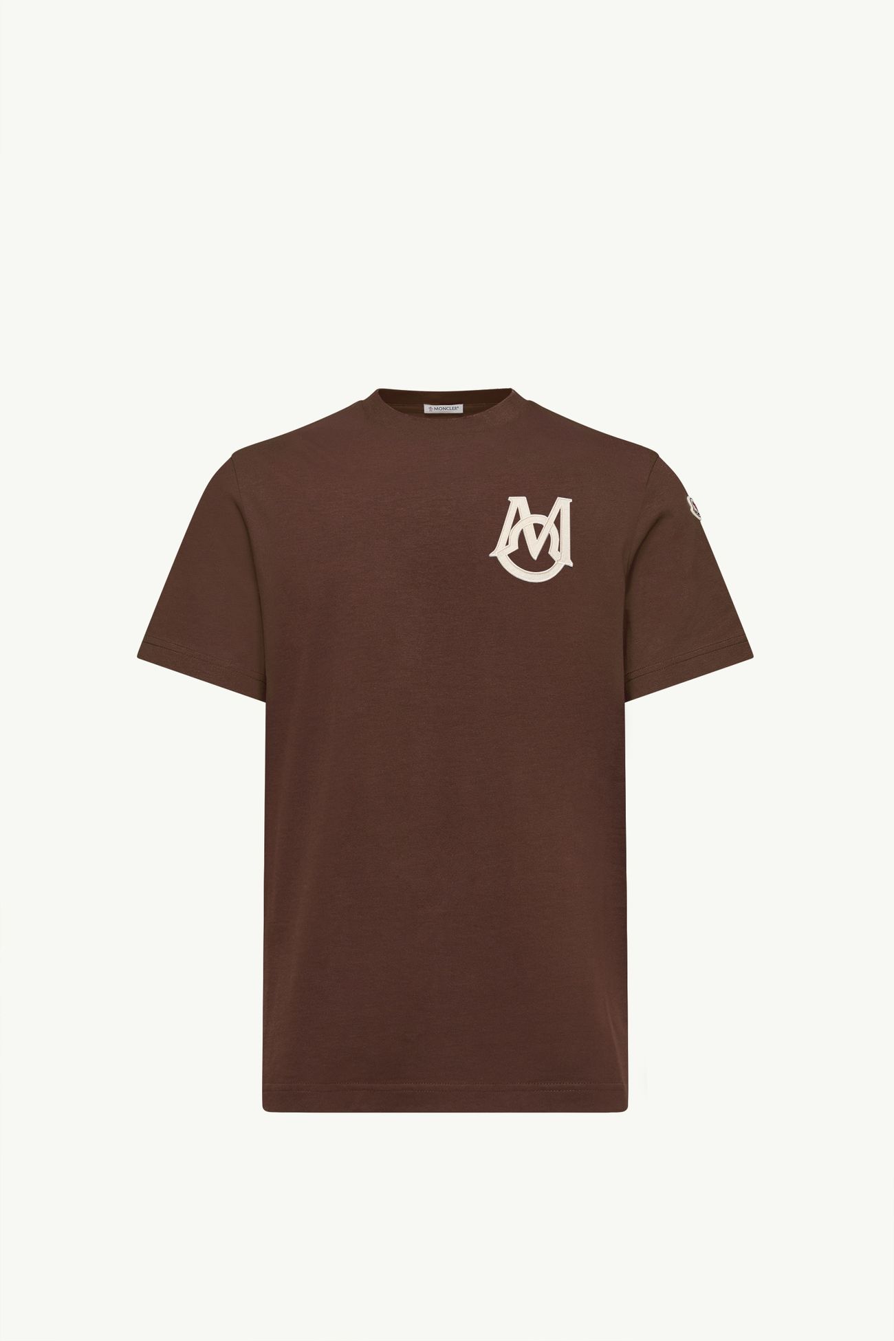 Monogram Cotton T-Shirt Men Burgundy Moncler 2