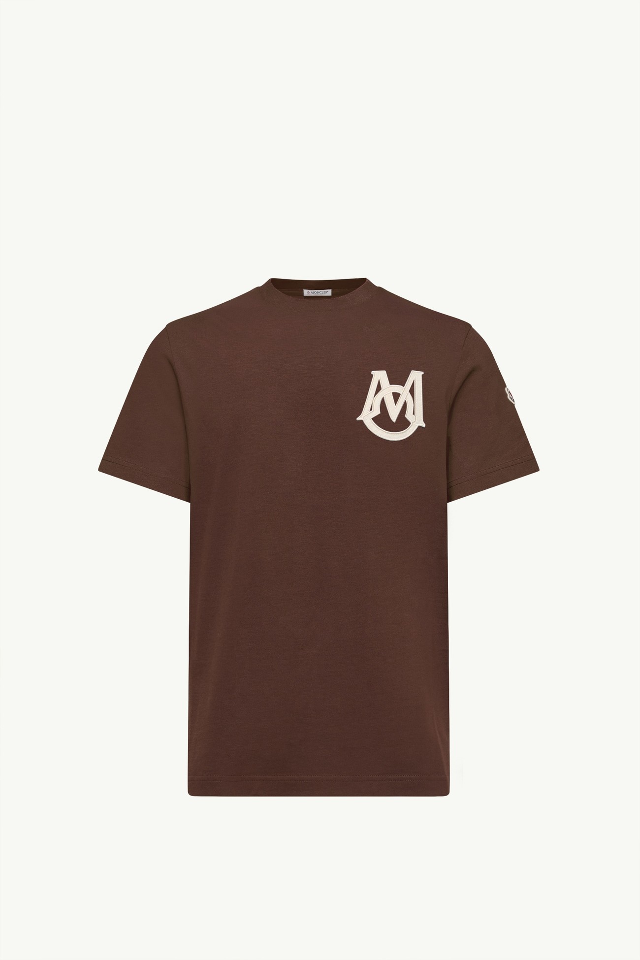 Monogram Cotton T-Shirt Men Burgundy Moncler 2