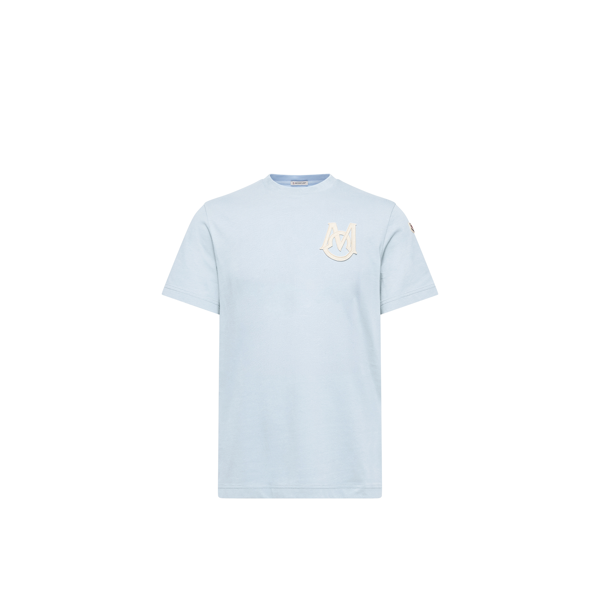 Moncler   Monogram Cotton T-Shirt for Men in Blue, Size: Xl