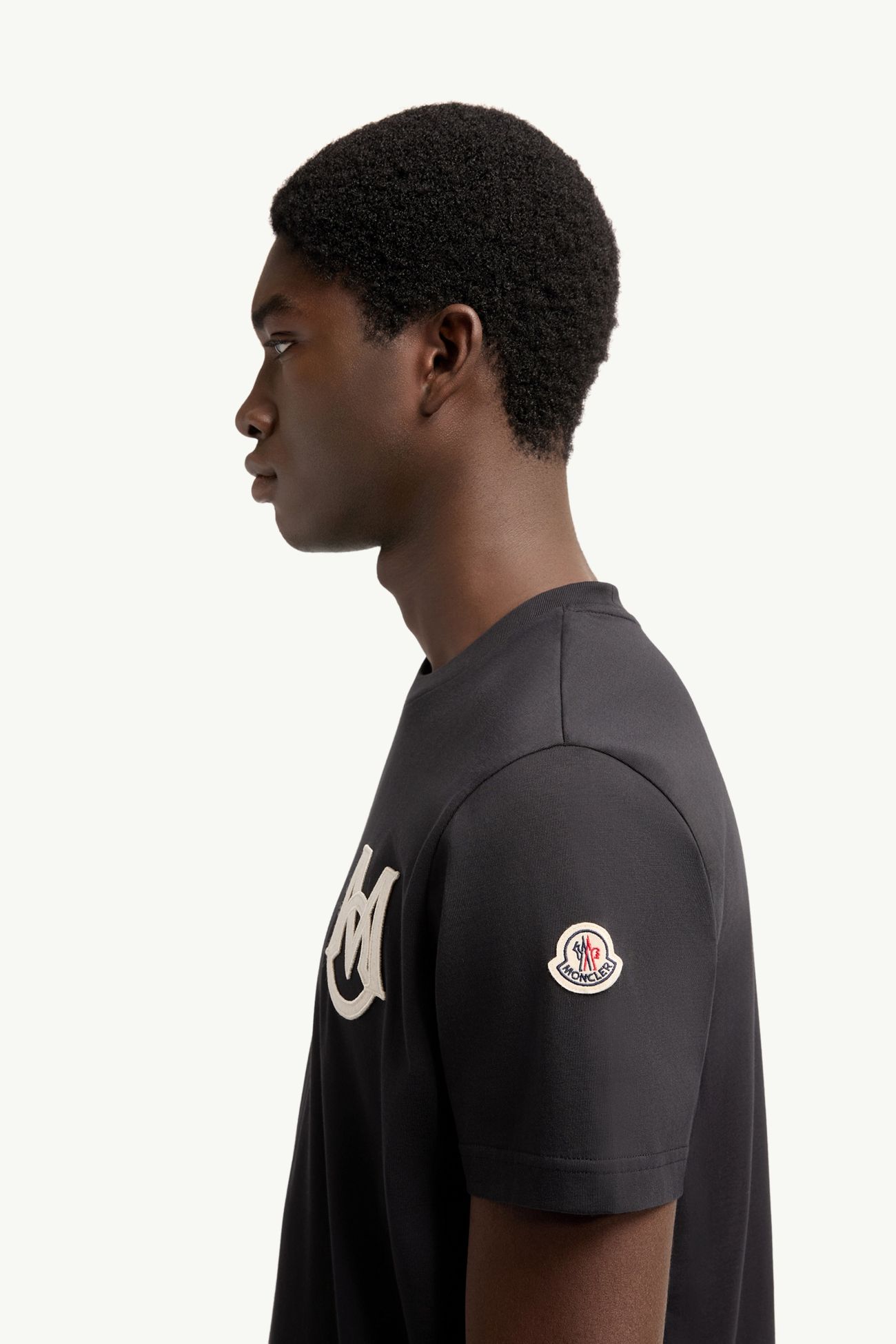交織圖案棉質T恤 男士 海軍藍色 Moncler 1
