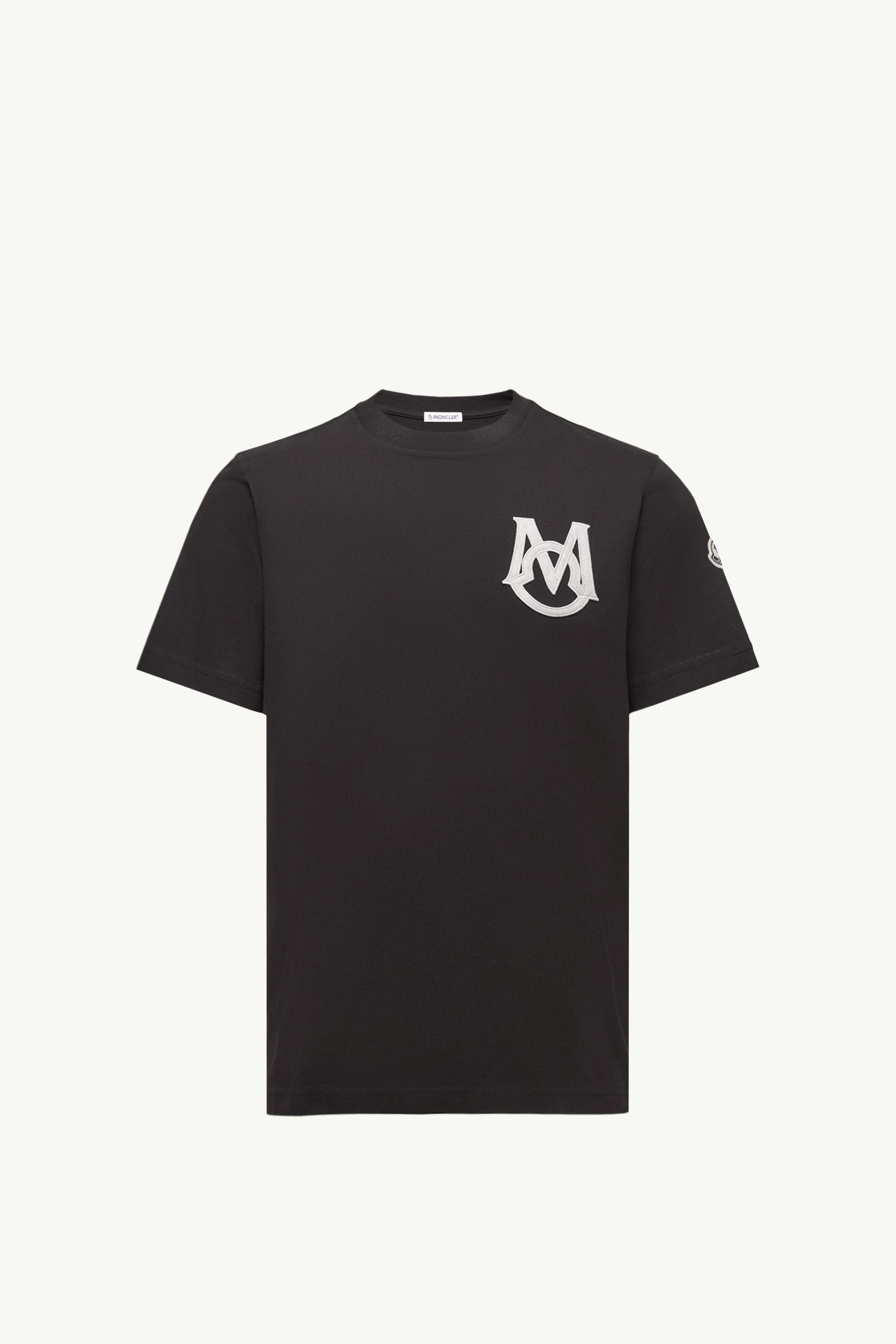 Monogram Cotton T-Shirt Men Navy Blue Moncler