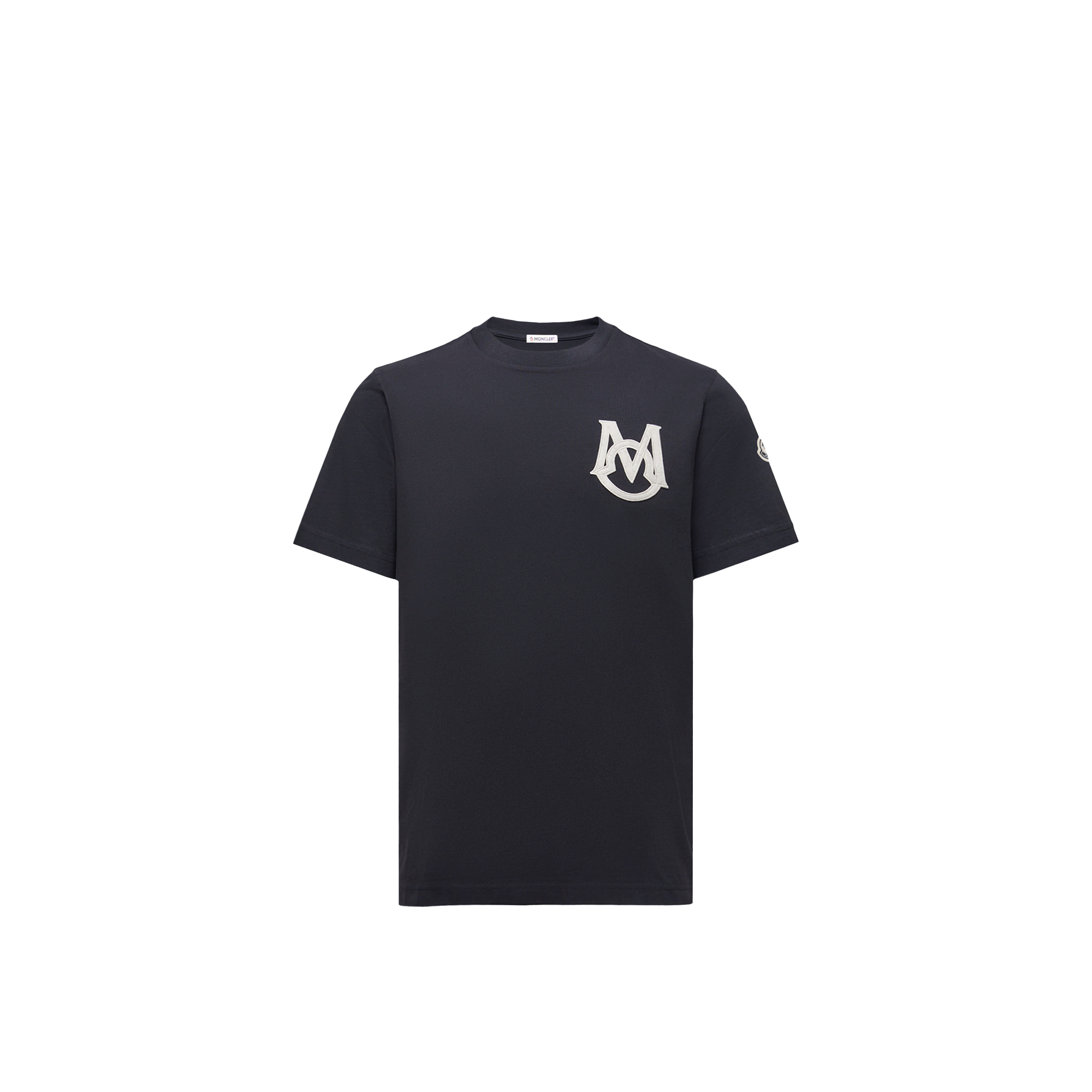 Moncler   Monogram Cotton T-Shirt for Men in Blue, Size: Xl