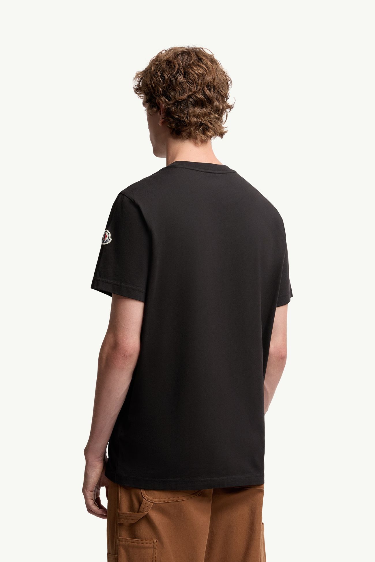 T-Shirt aus Baumwolle mit Monogramm Herren Schwarz Moncler 4