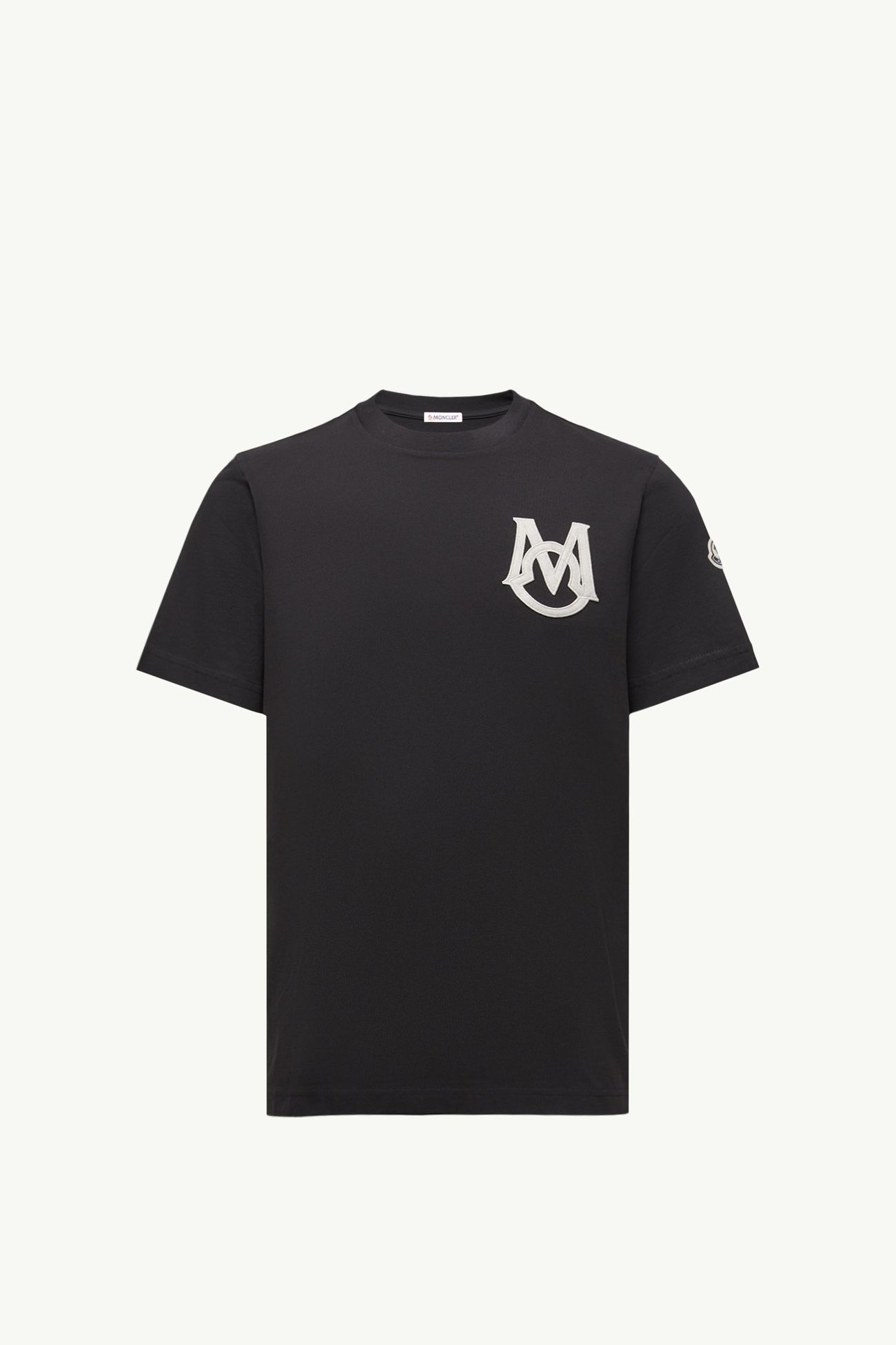 Monogram Cotton T-Shirt Men Black Moncler 2