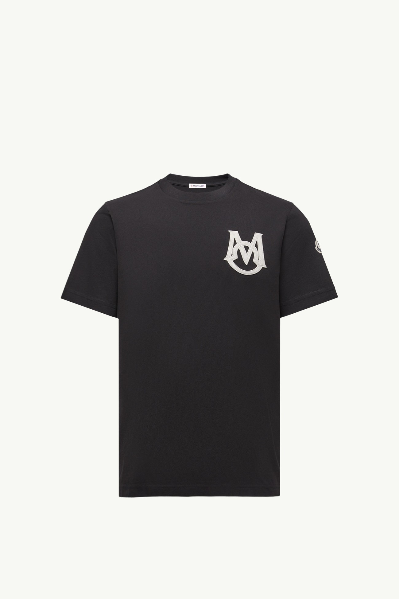 T-shirt in cotone con monogramma Uomo Nero Moncler 2