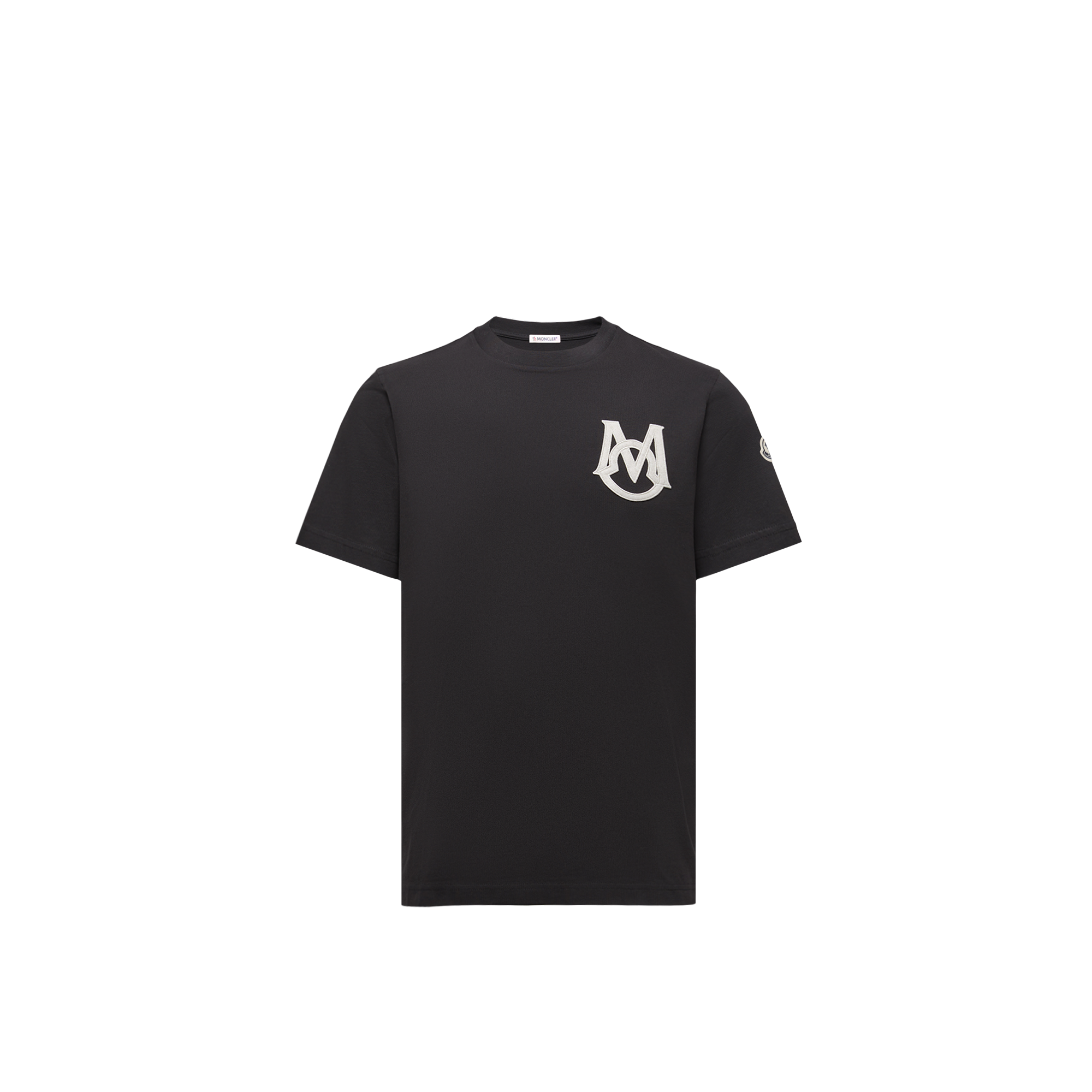 Moncler   Monogram Cotton T-Shirt for Men in Black, Size: S