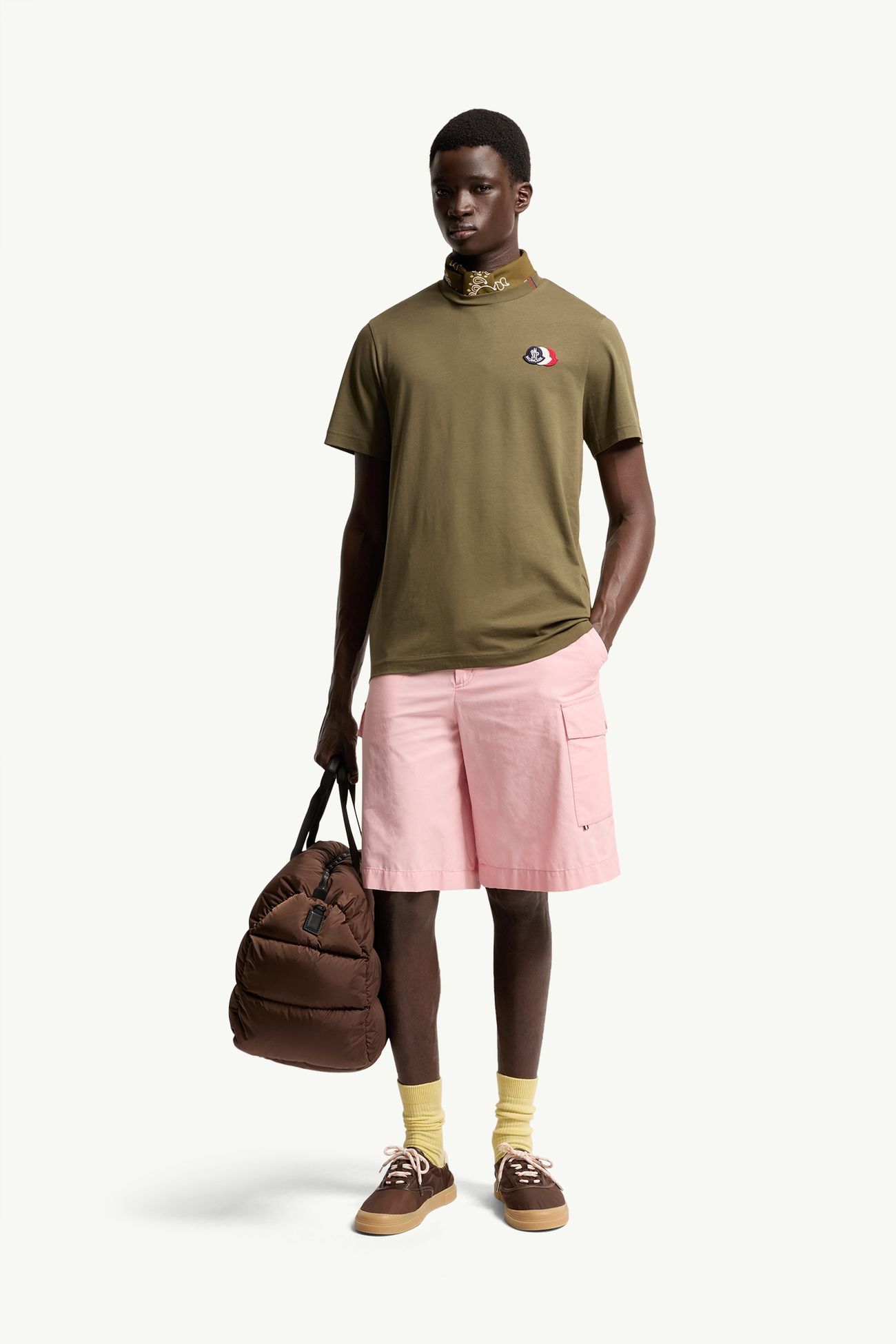 男士标识棉质T恤 男士 橄榄绿 Moncler 0