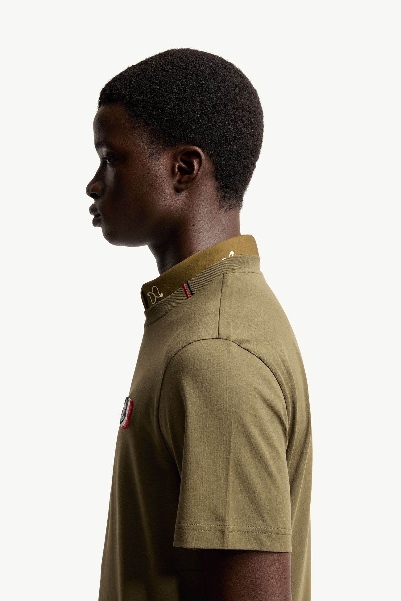 Logo Cotton T-Shirt Men Olive Green Moncler 1