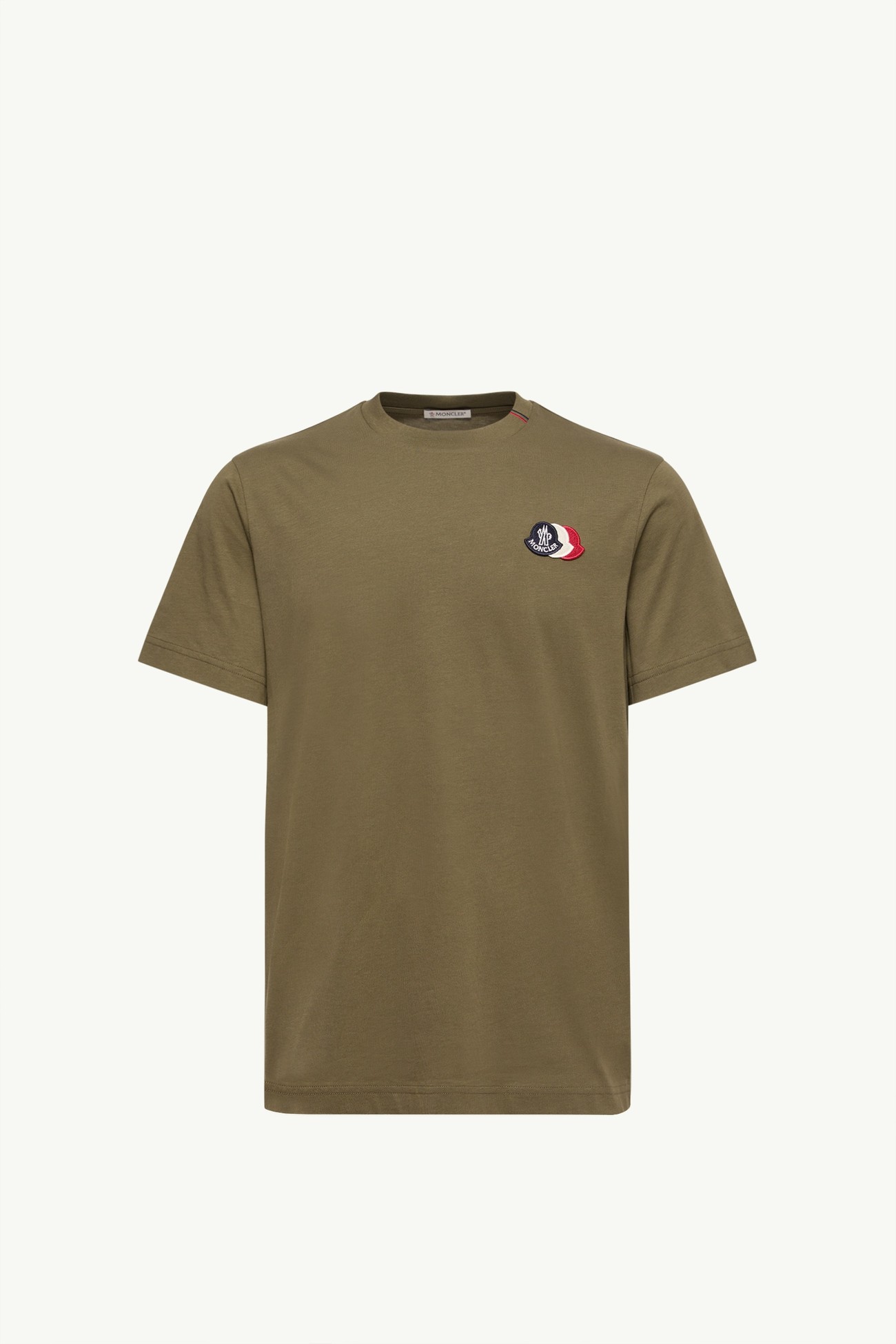 T-shirt logata in cotone Uomo Verde Oliva Moncler 2