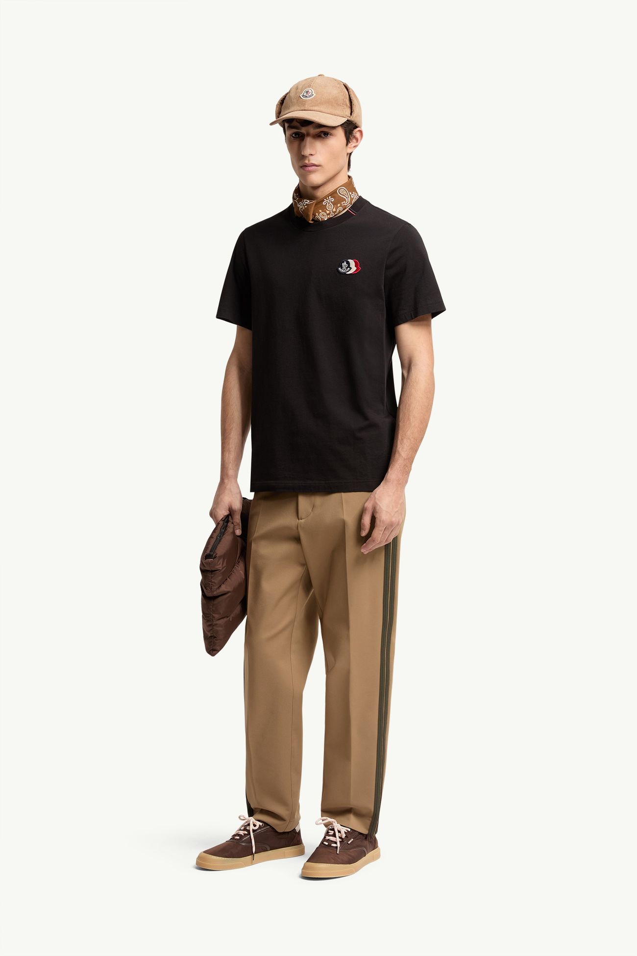 T-shirt en coton à logo Hommes Noir Moncler 0