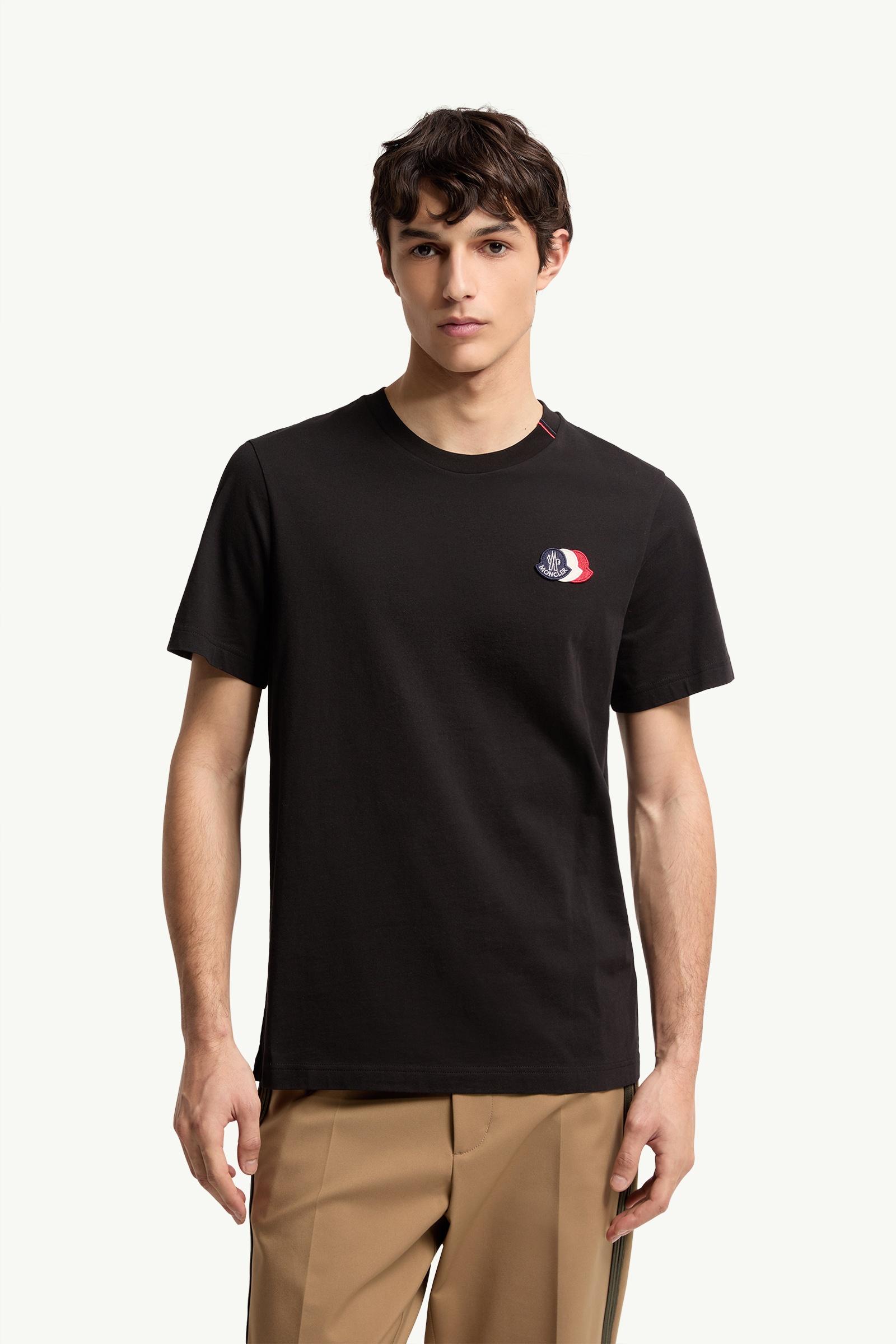 Black Logo Cotton T-Shirt - Polos & T-shirts for Men | Moncler US