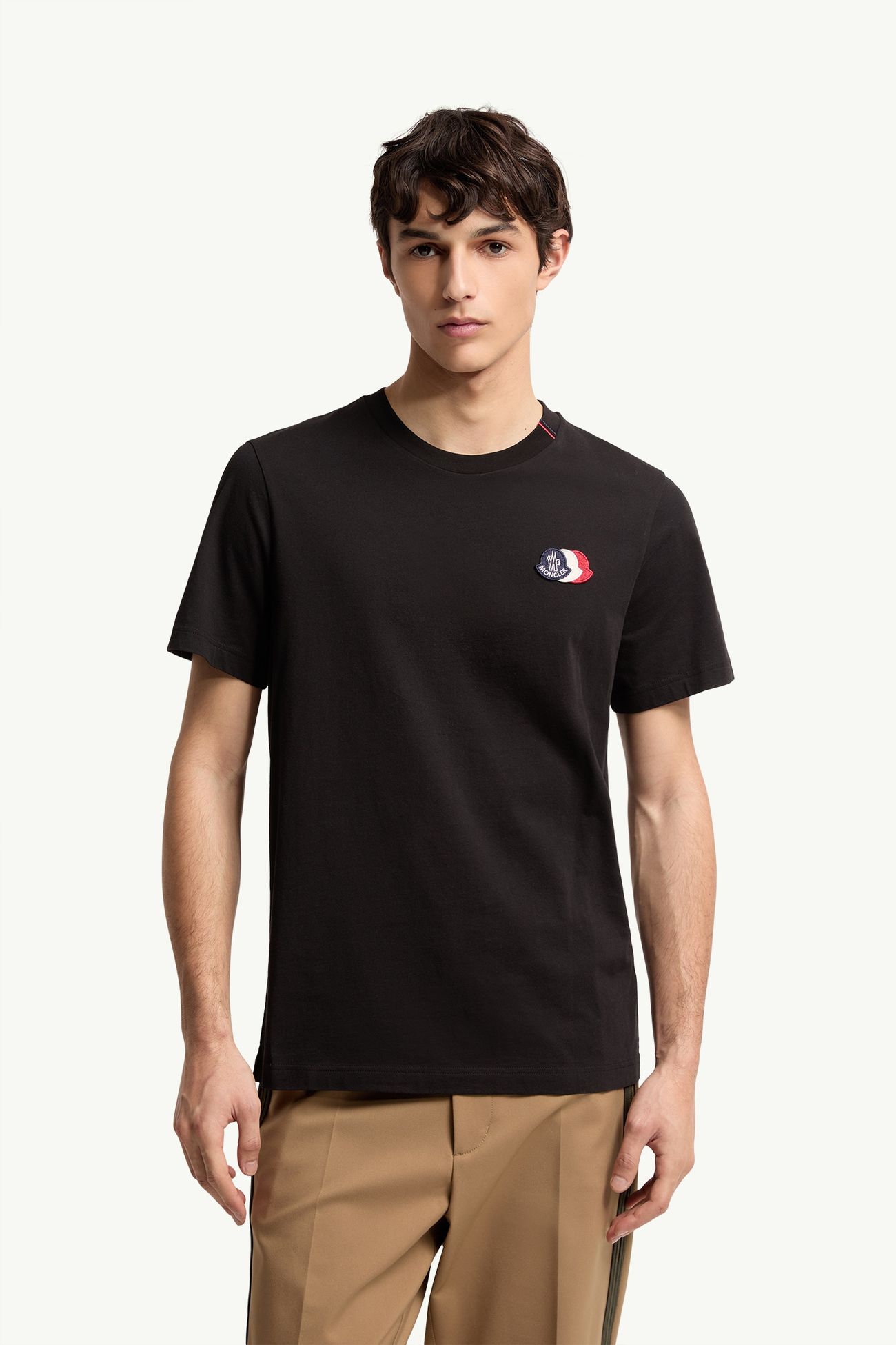 T-shirt logata in cotone Uomo Nero Moncler 3
