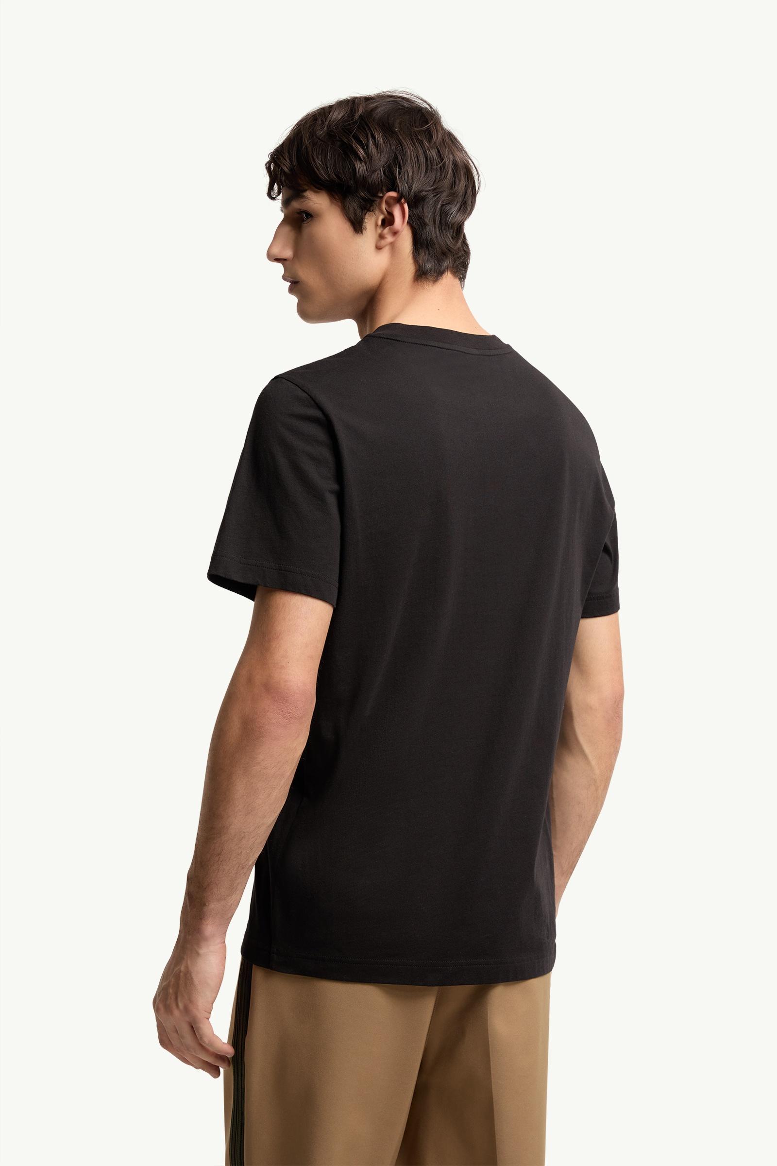 Black Logo Cotton T-Shirt - Polos & T-shirts for Men | Moncler US