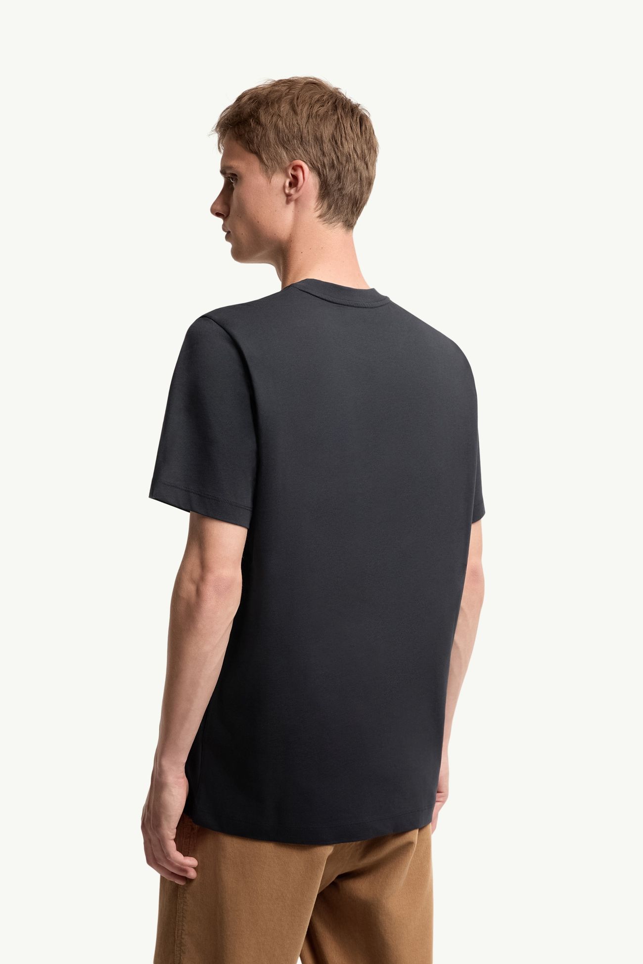 Logo Patch Cotton T-Shirt (Pack of Three) Men Blue & Black & Grey Moncler 4