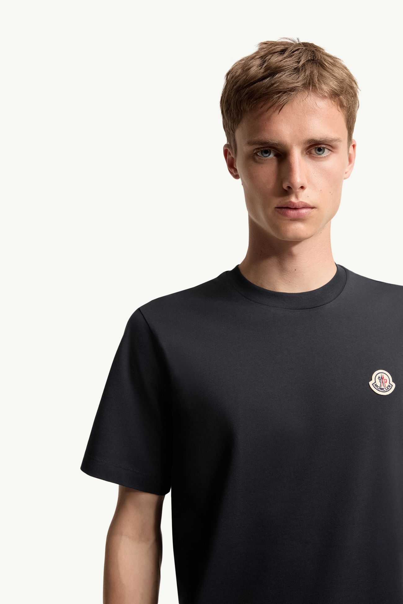 Logo Patch Cotton T-Shirt (Pack of Three) Men Blue & Black & Grey Moncler 5
