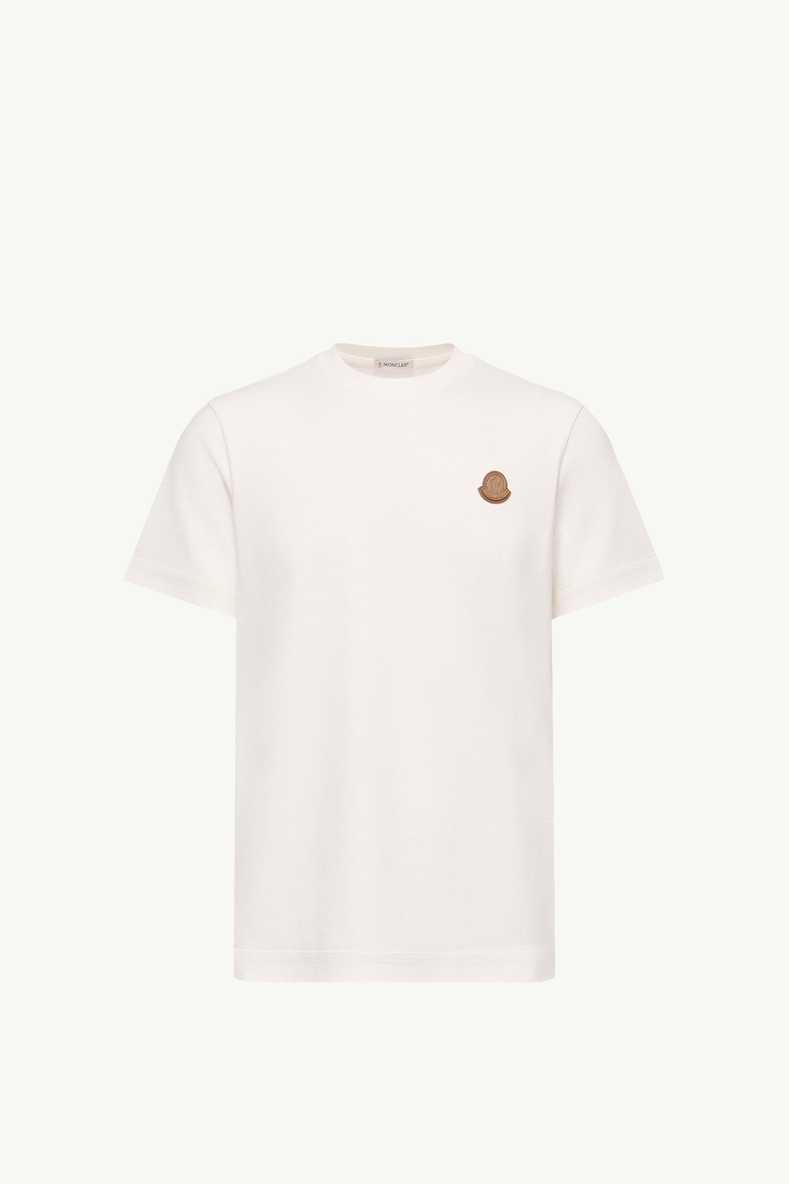 Double Leather Logo Cotton T-Shirt Men White Moncler, 1 of 0
