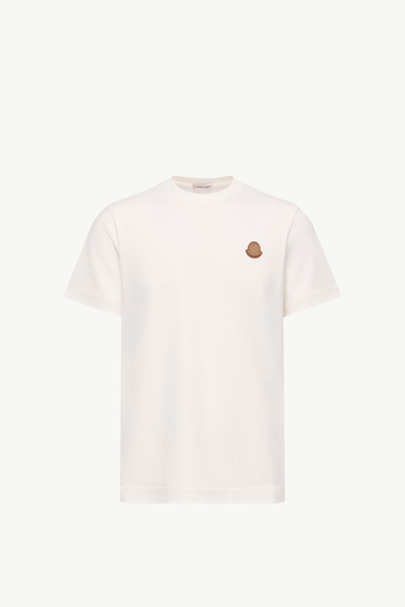 Double Leather Logo Cotton T-Shirt Hommes Blanc Moncler 2