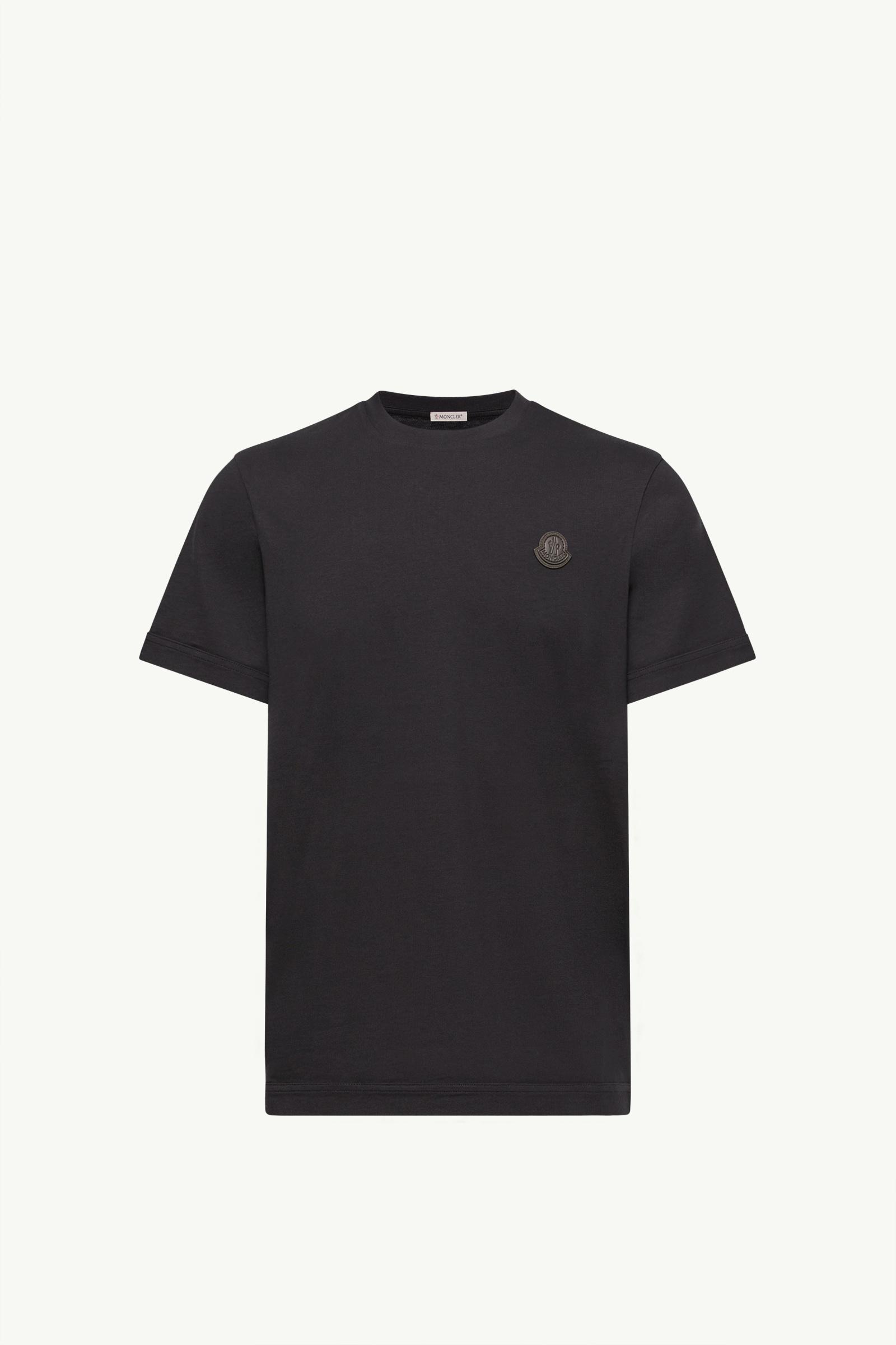 Double Leather Logo Cotton T-Shirt Men Dark Blue Moncler, 1 of 0