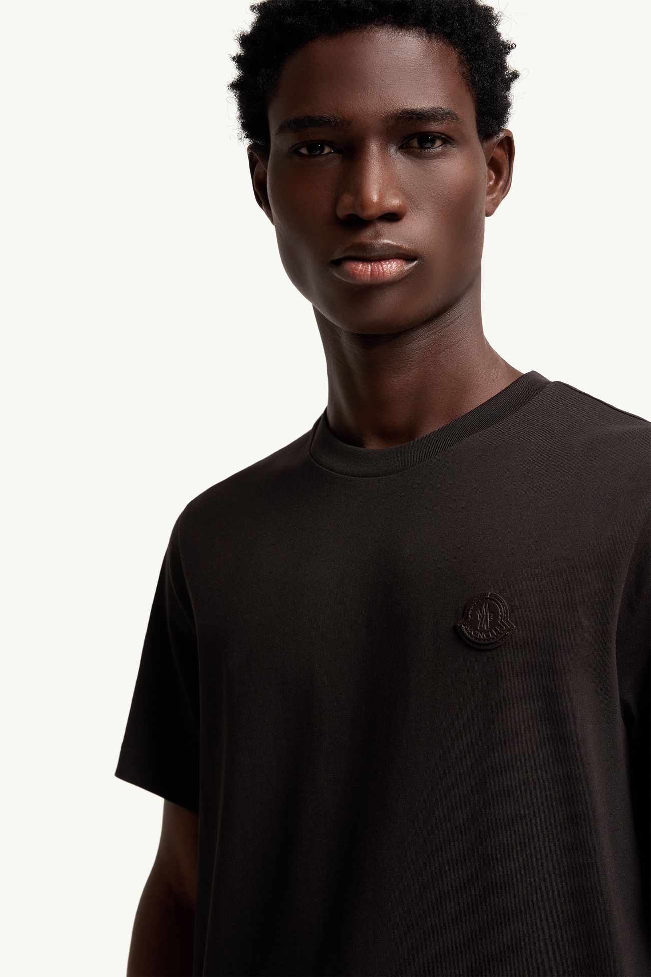 T-shirt en coton à double logo Hommes Noir Moncler 5