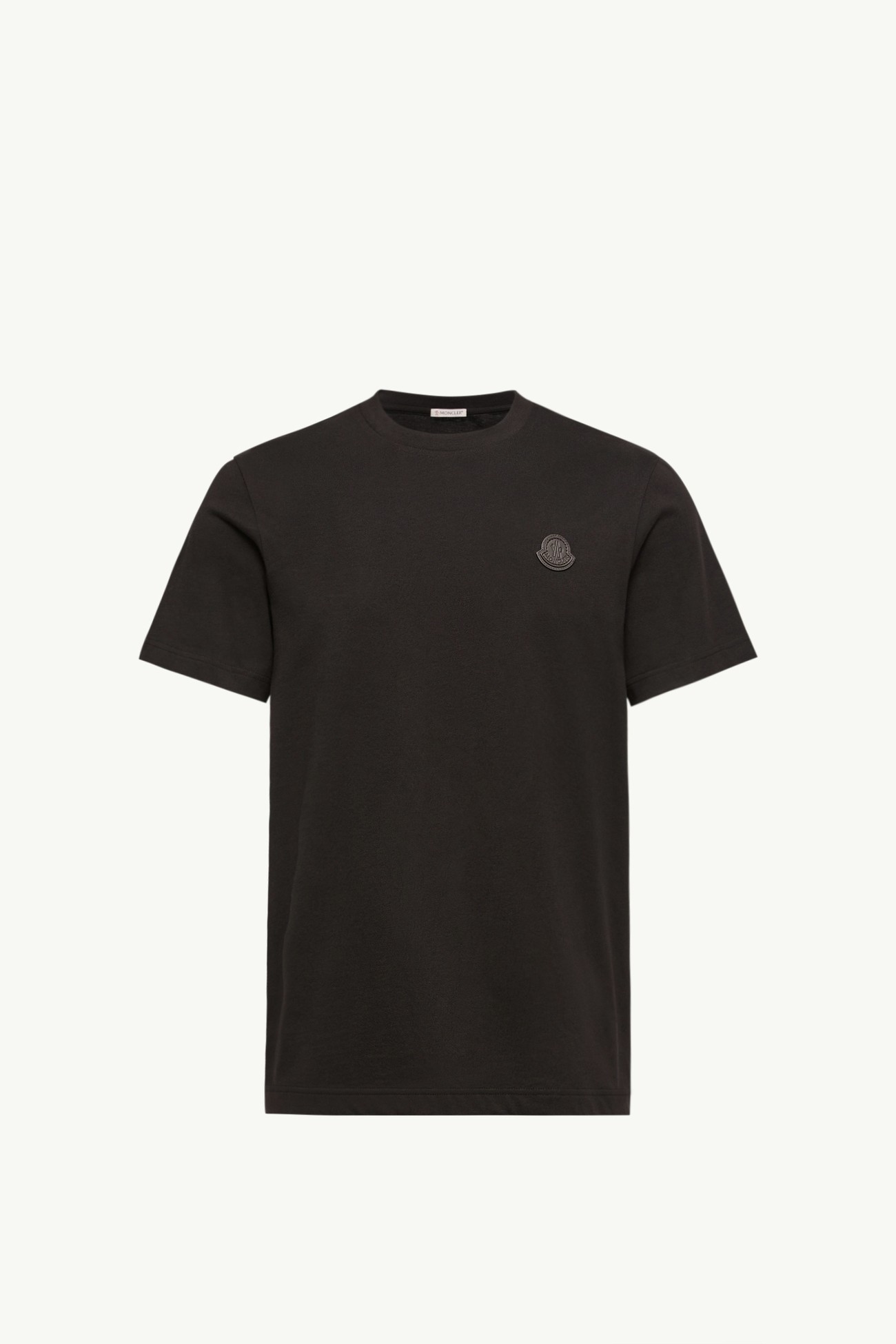 Double Leather Logo Cotton T-Shirt Men Black Moncler 2