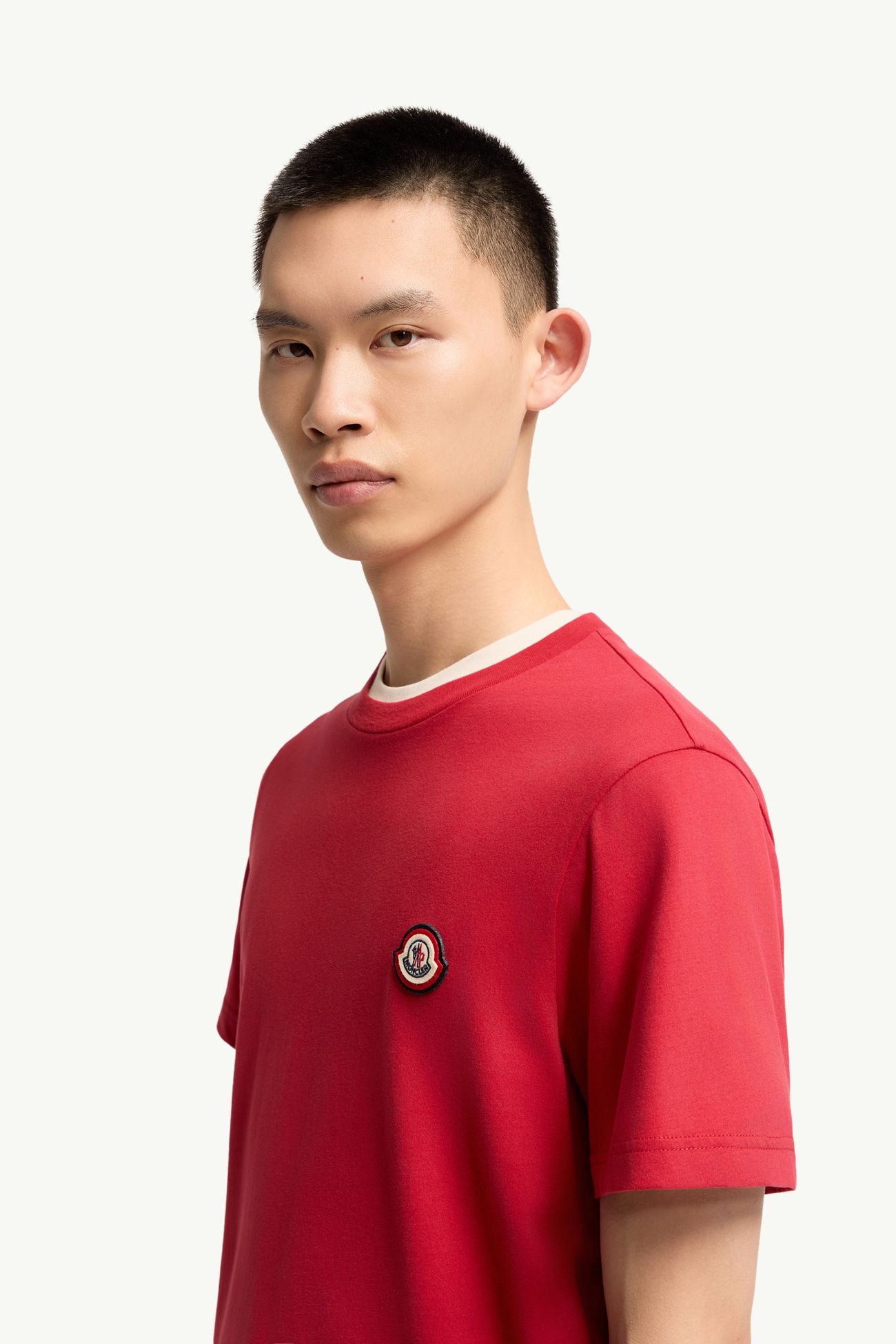 Logo Cotton Jersey T-Shirt Men Red Moncler 1