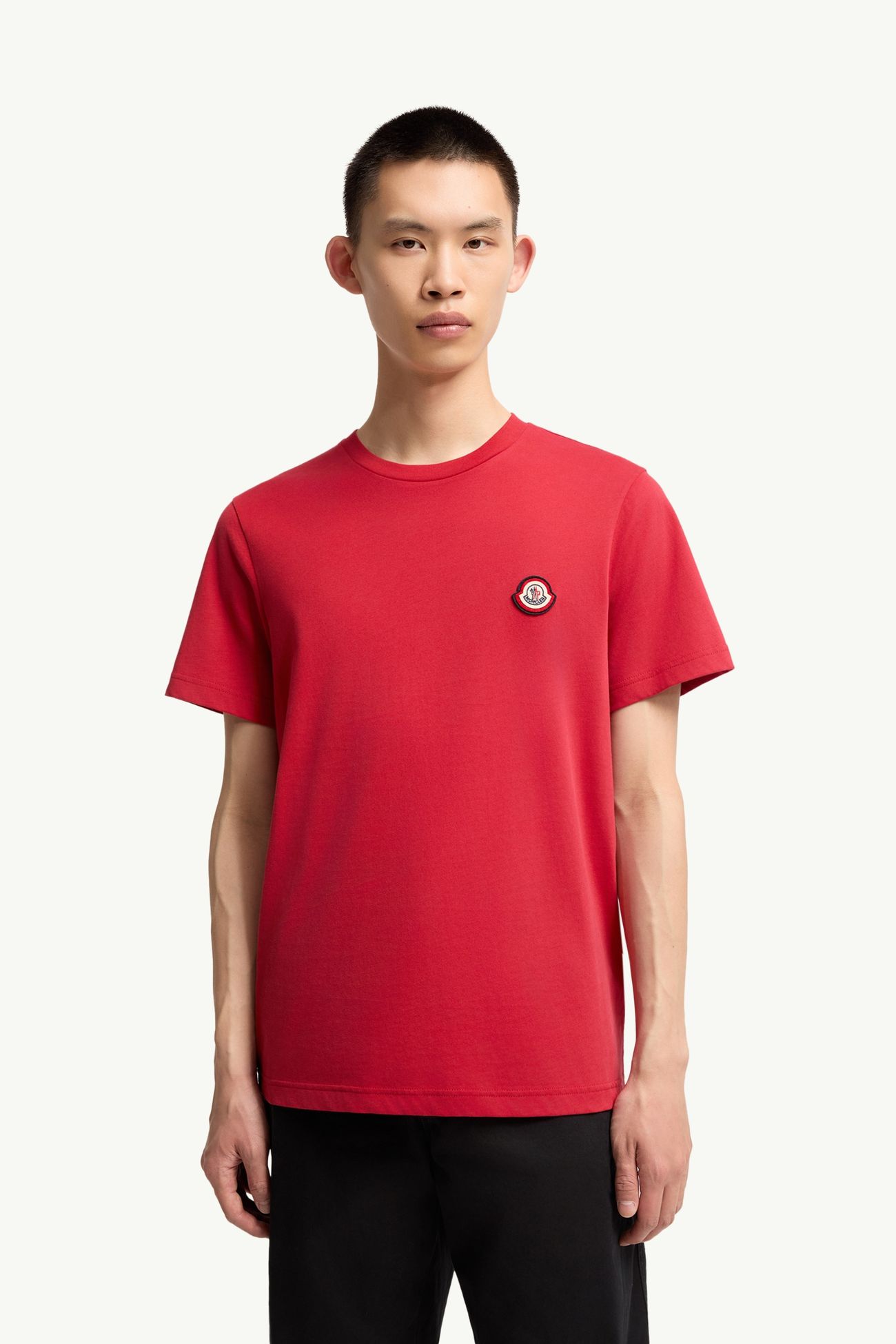 T-shirt in jersey di cotone con logo Uomo Rosso Moncler 3