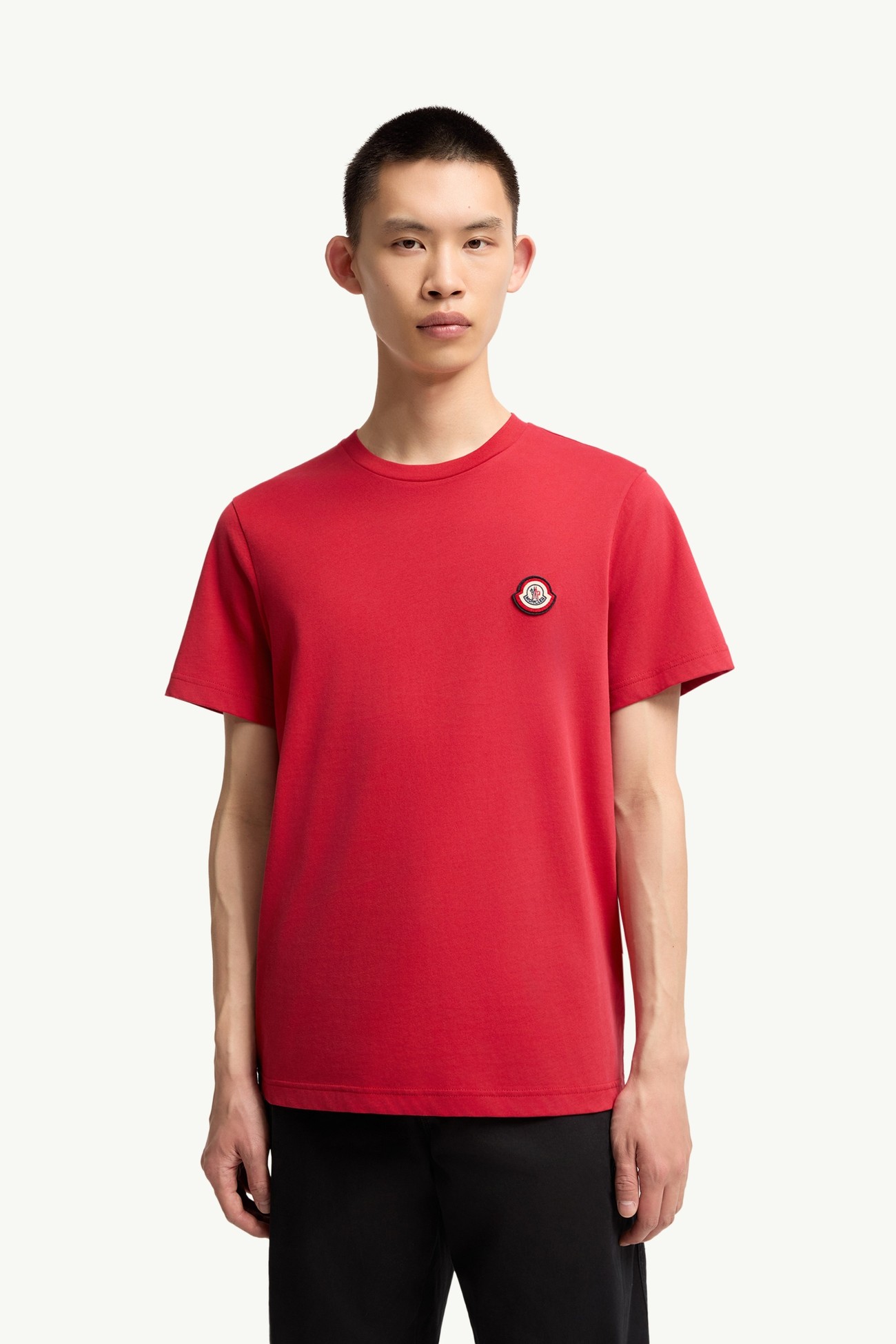 T-shirt in jersey di cotone con logo Uomo Rosso Moncler 3