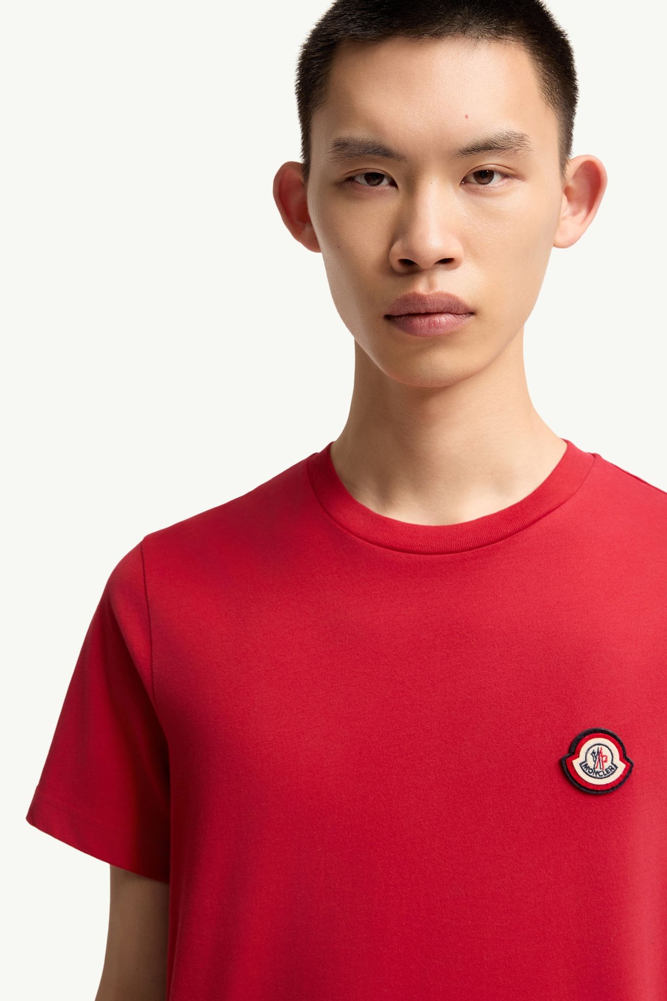 T-shirt in jersey di cotone con logo Uomo Rosso Moncler 5
