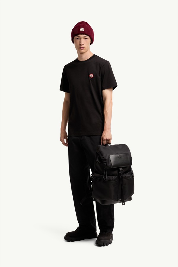 T-shirt in jersey di cotone con logo Uomo Nero Moncler 0