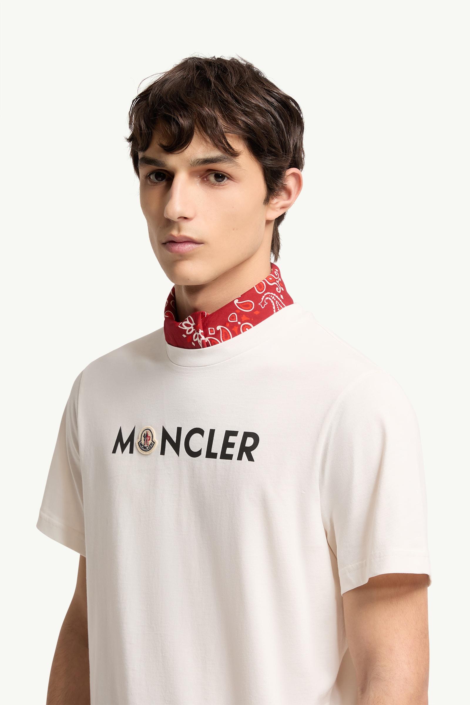 White Logo Cotton T-Shirt - Polos & T-shirts for Men | Moncler US