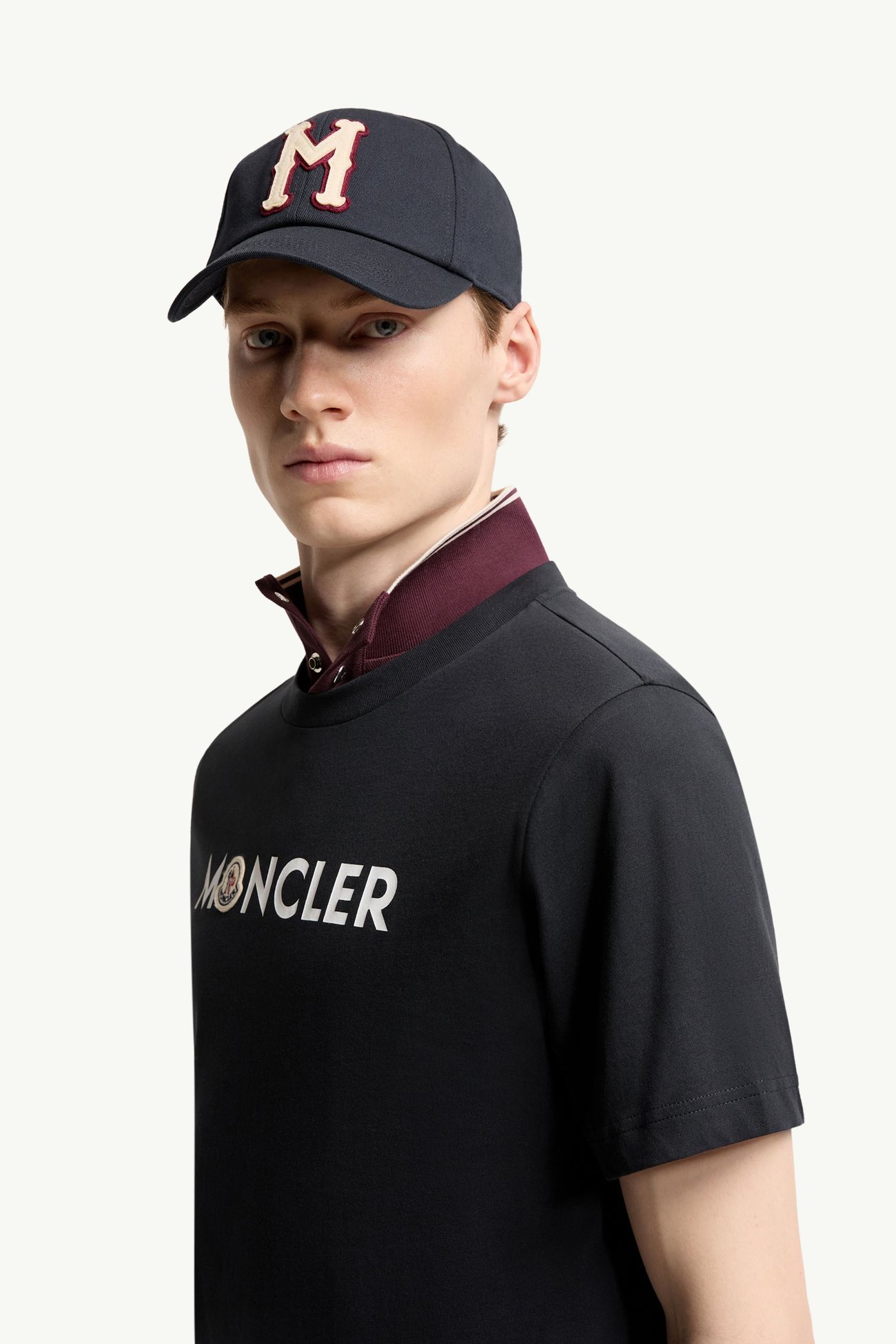 Logo Cotton T-Shirt Men Dark Blue Moncler 1