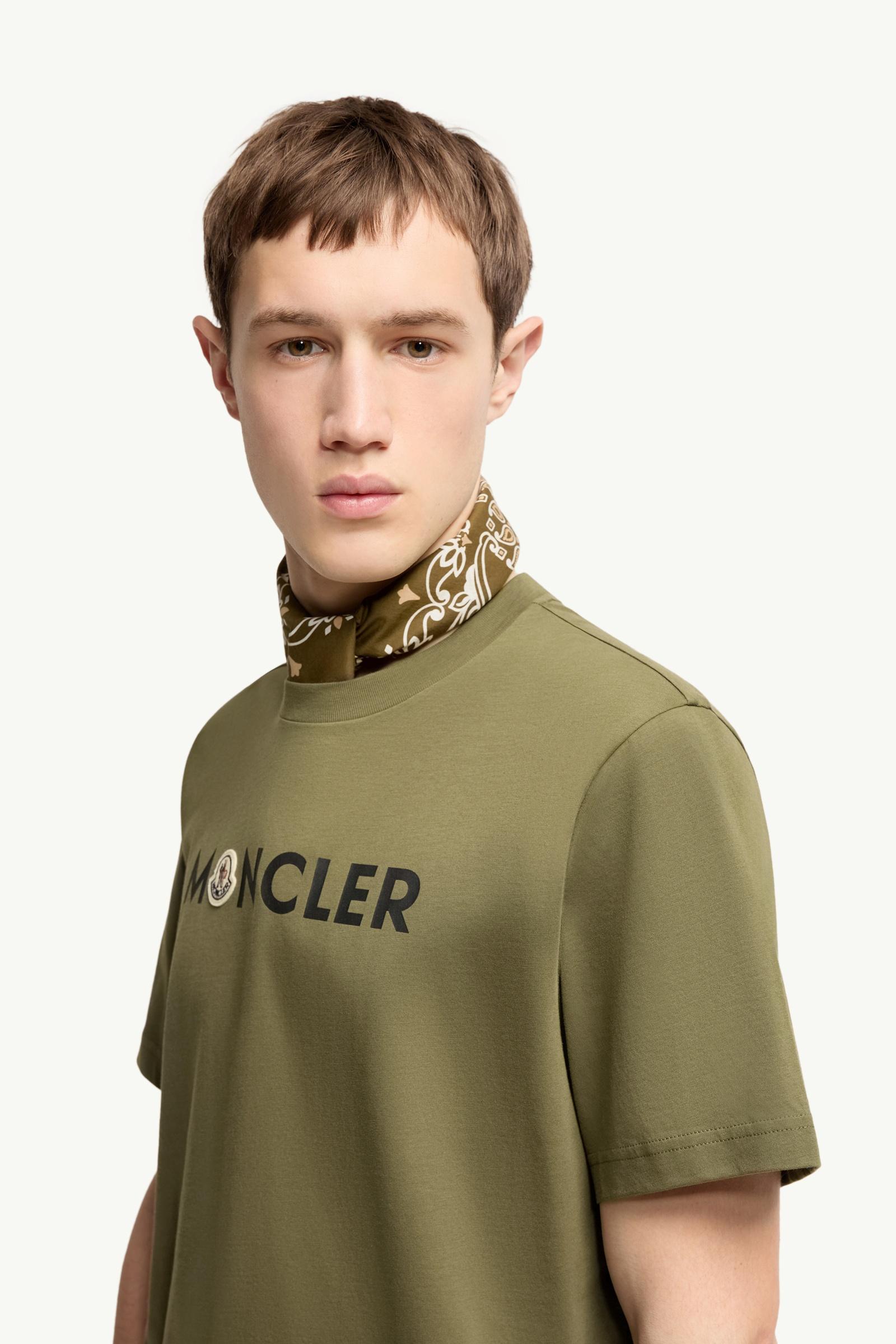 Olive Green Logo Cotton T-Shirt - Polos & T-shirts for Men