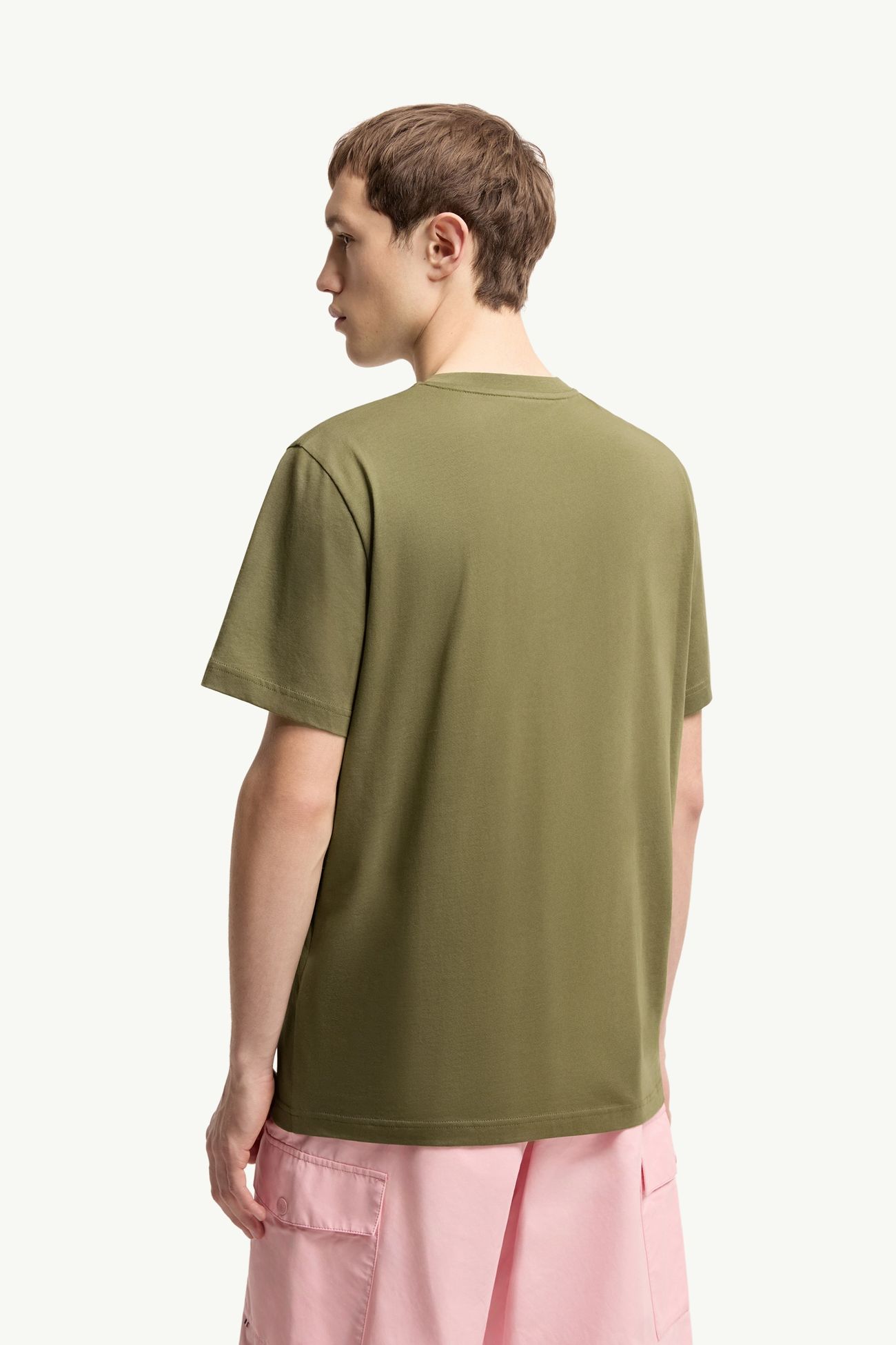 Camiseta de algodón con logotipo Hombre Verde Oliva Moncler 4