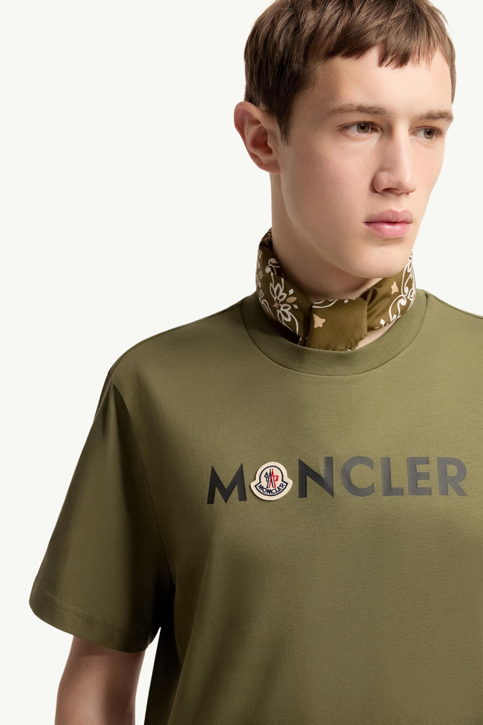 Olive Green Logo Cotton T-Shirt - Polos & T-shirts for Men