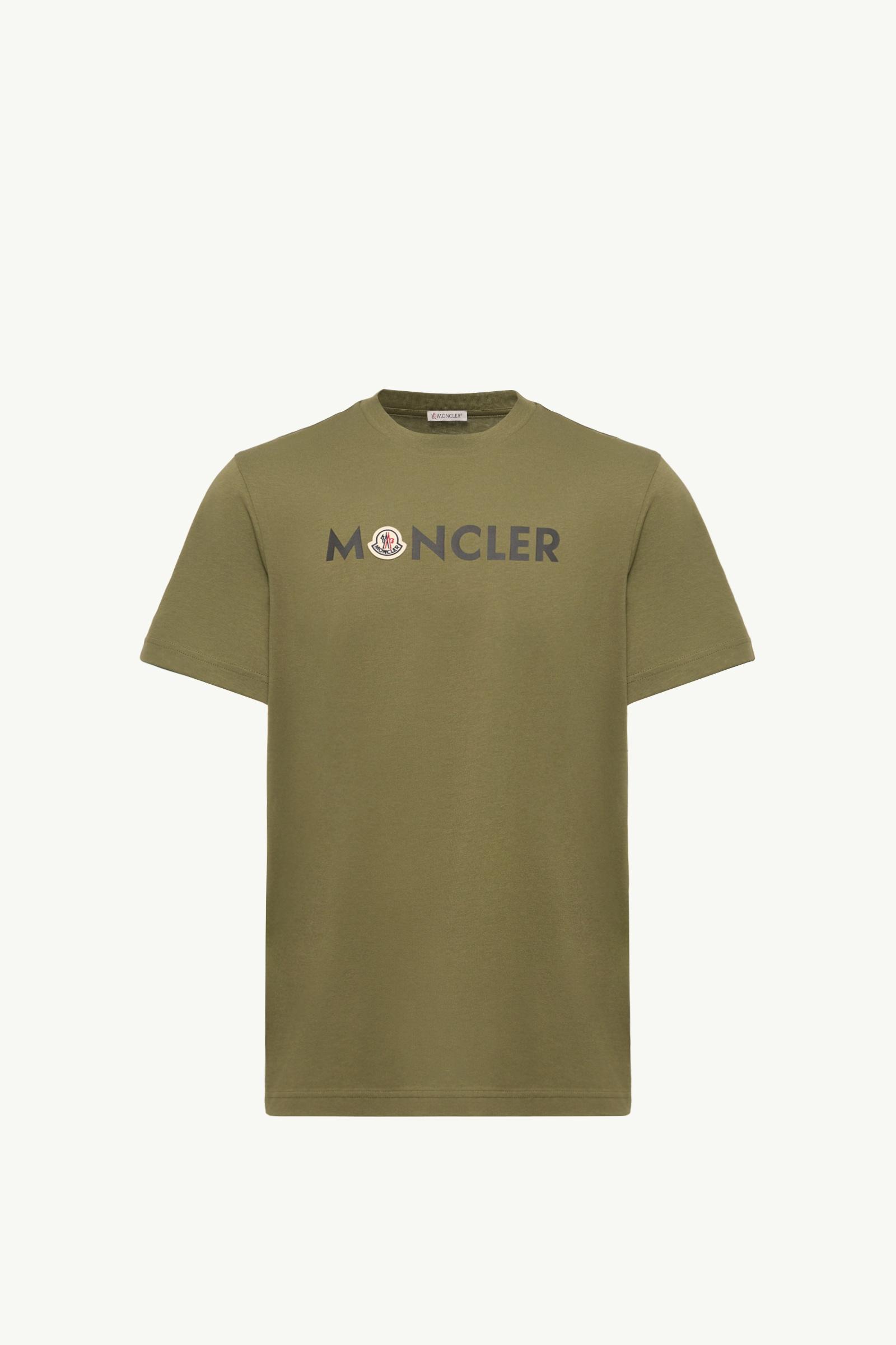 Logo Cotton T-Shirt Men Olive Green Moncler