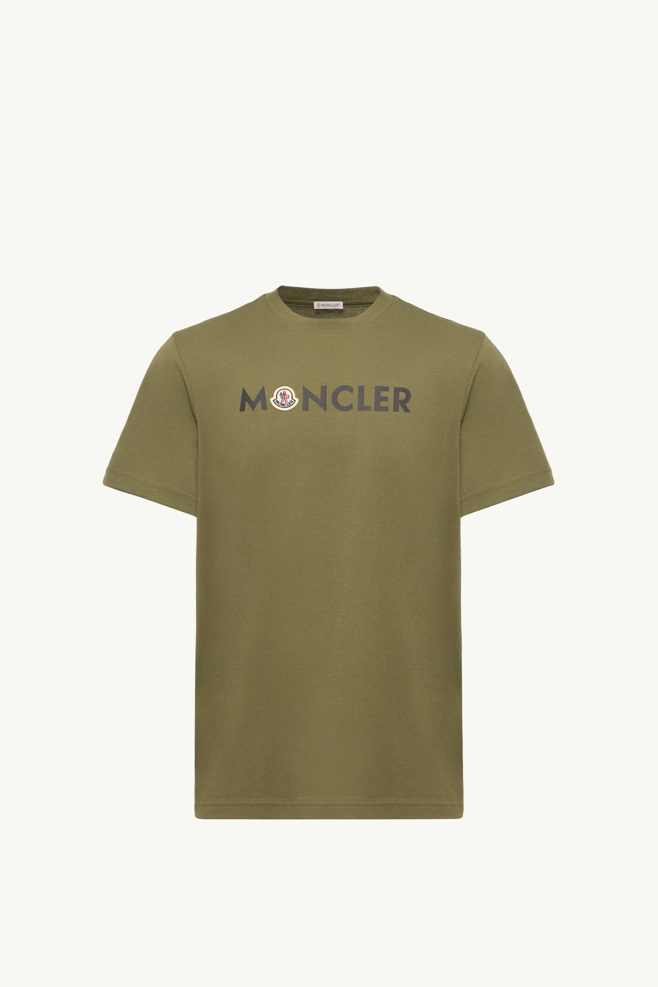 T-shirt logata in cotone Uomo Verde Oliva Moncler 2