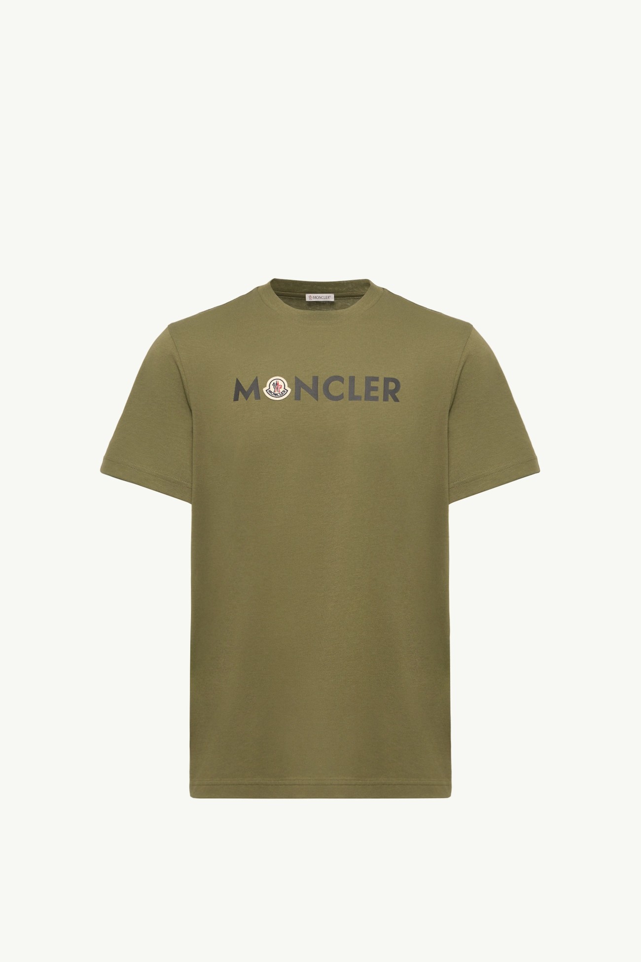 T-shirt logata in cotone Uomo Verde Oliva Moncler 2